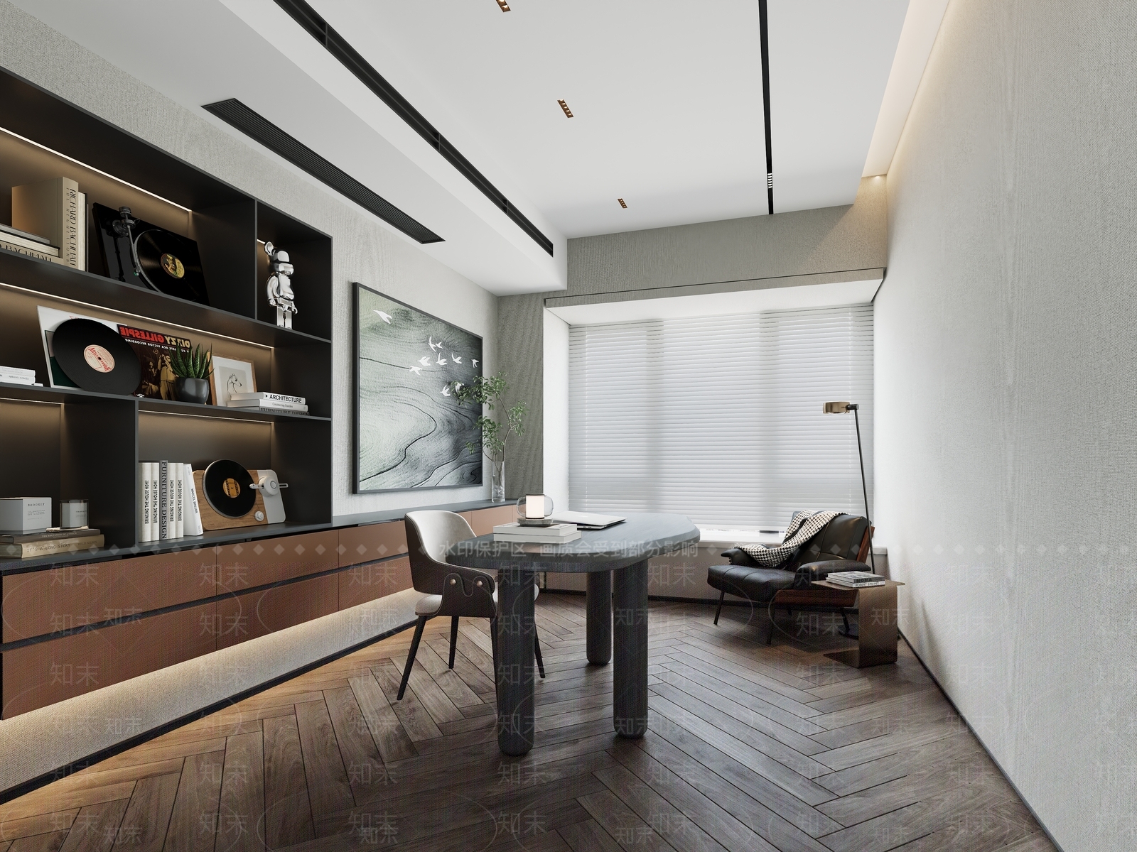 现代意式书房3D模型下载【ID:1203194110】