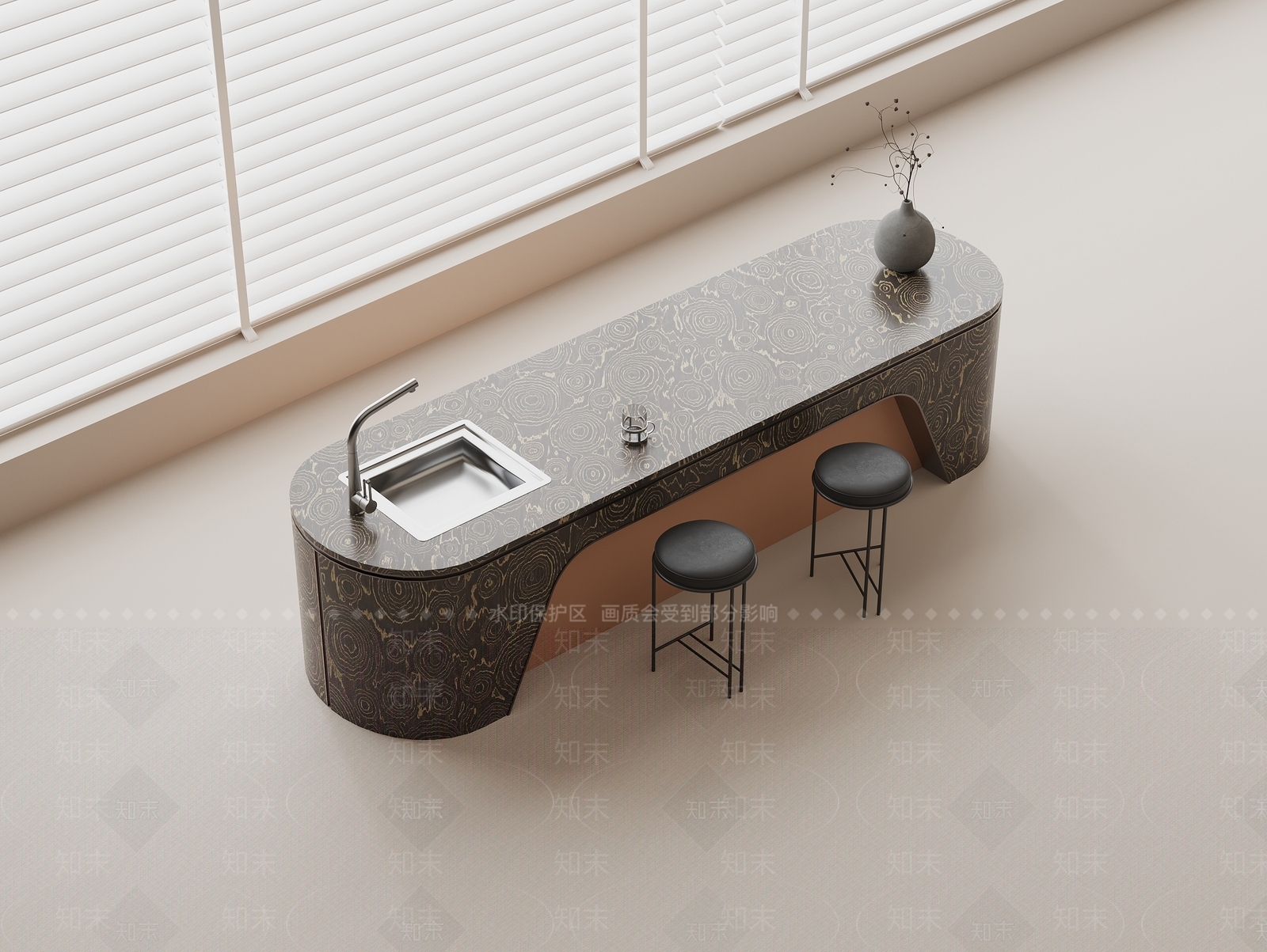 现代吧台3D模型下载【ID:1203200559】