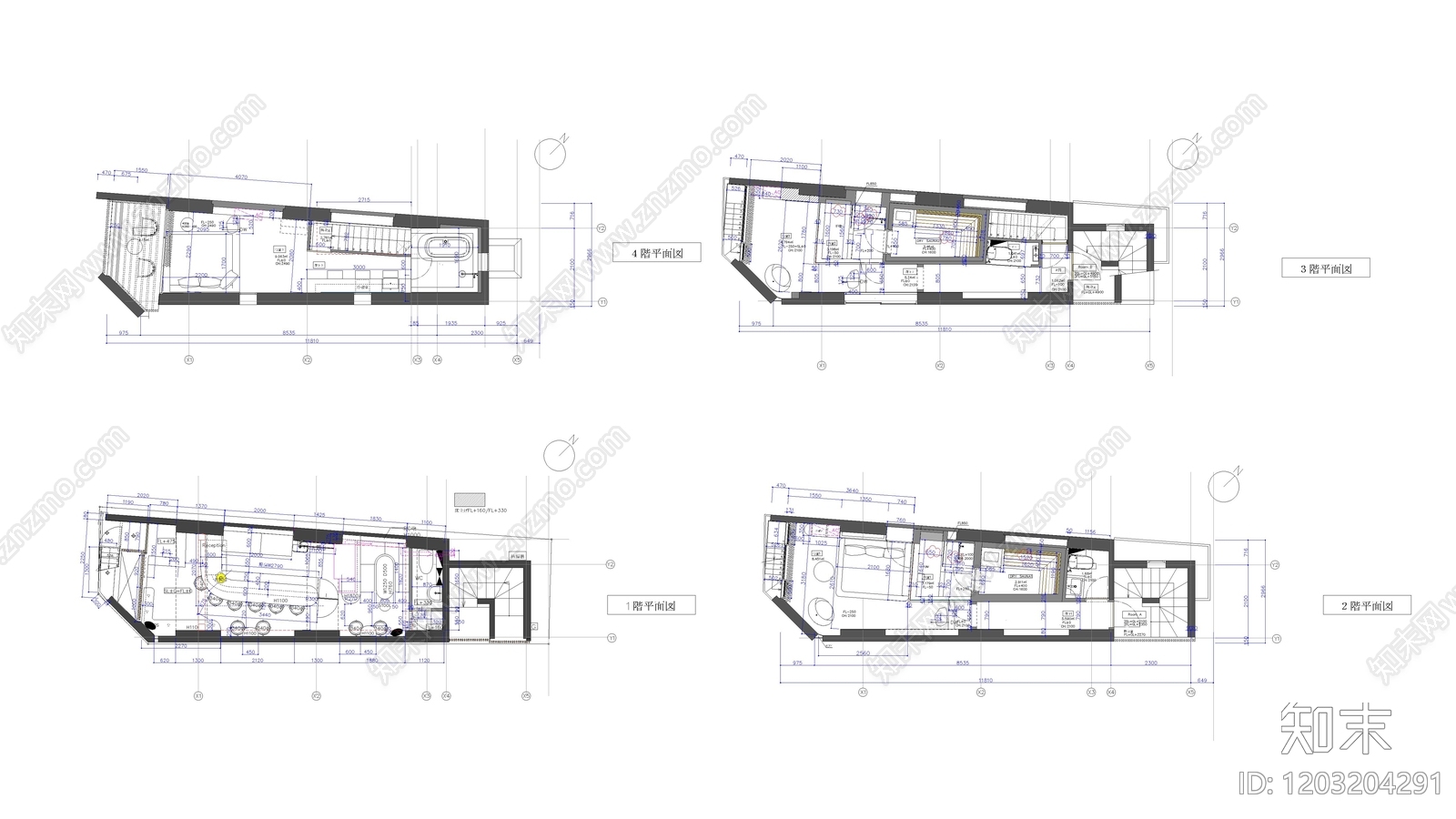 复式公寓施工图下载【ID:1203204291】