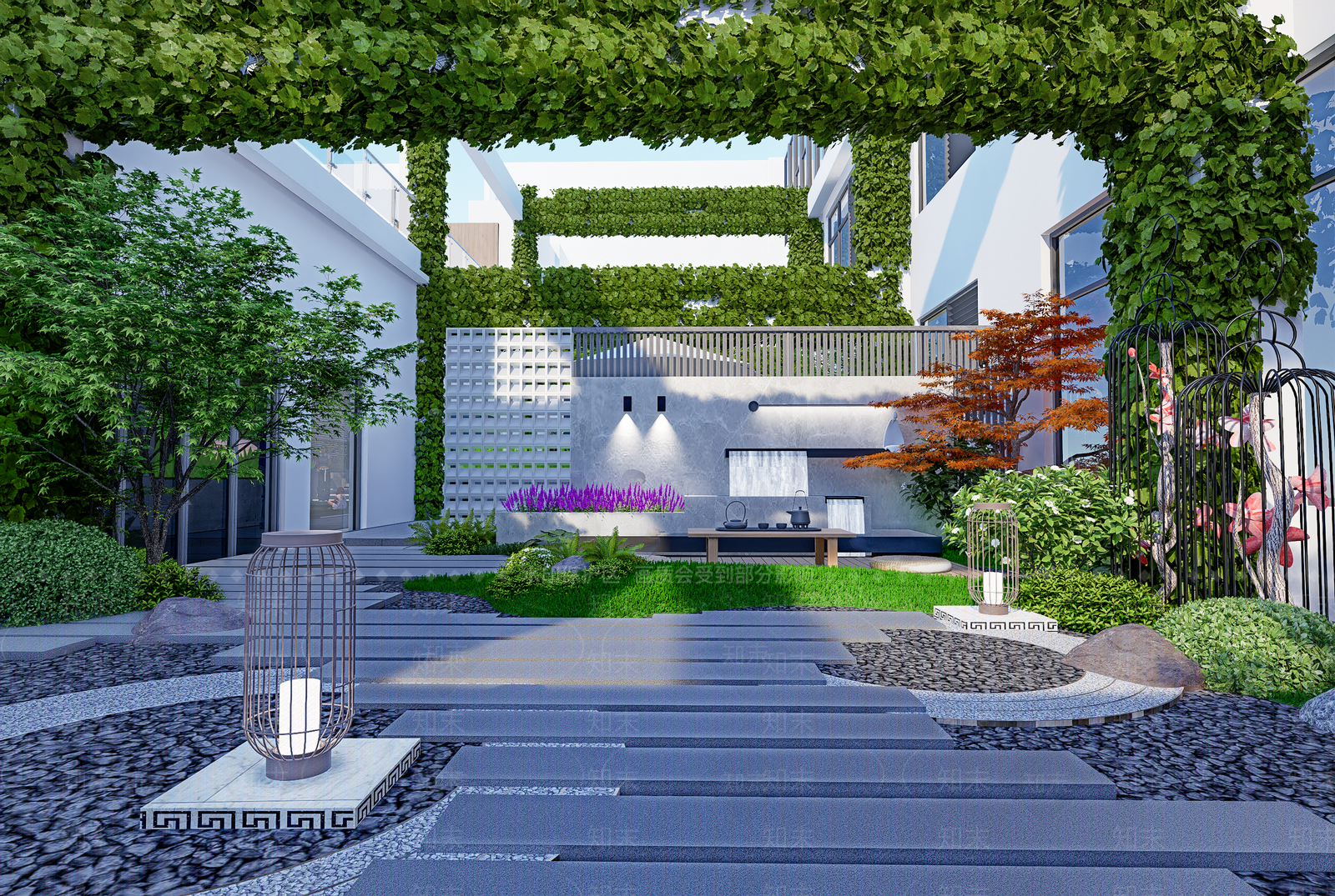 现代屋顶花园SU模型下载【ID:1203211860】