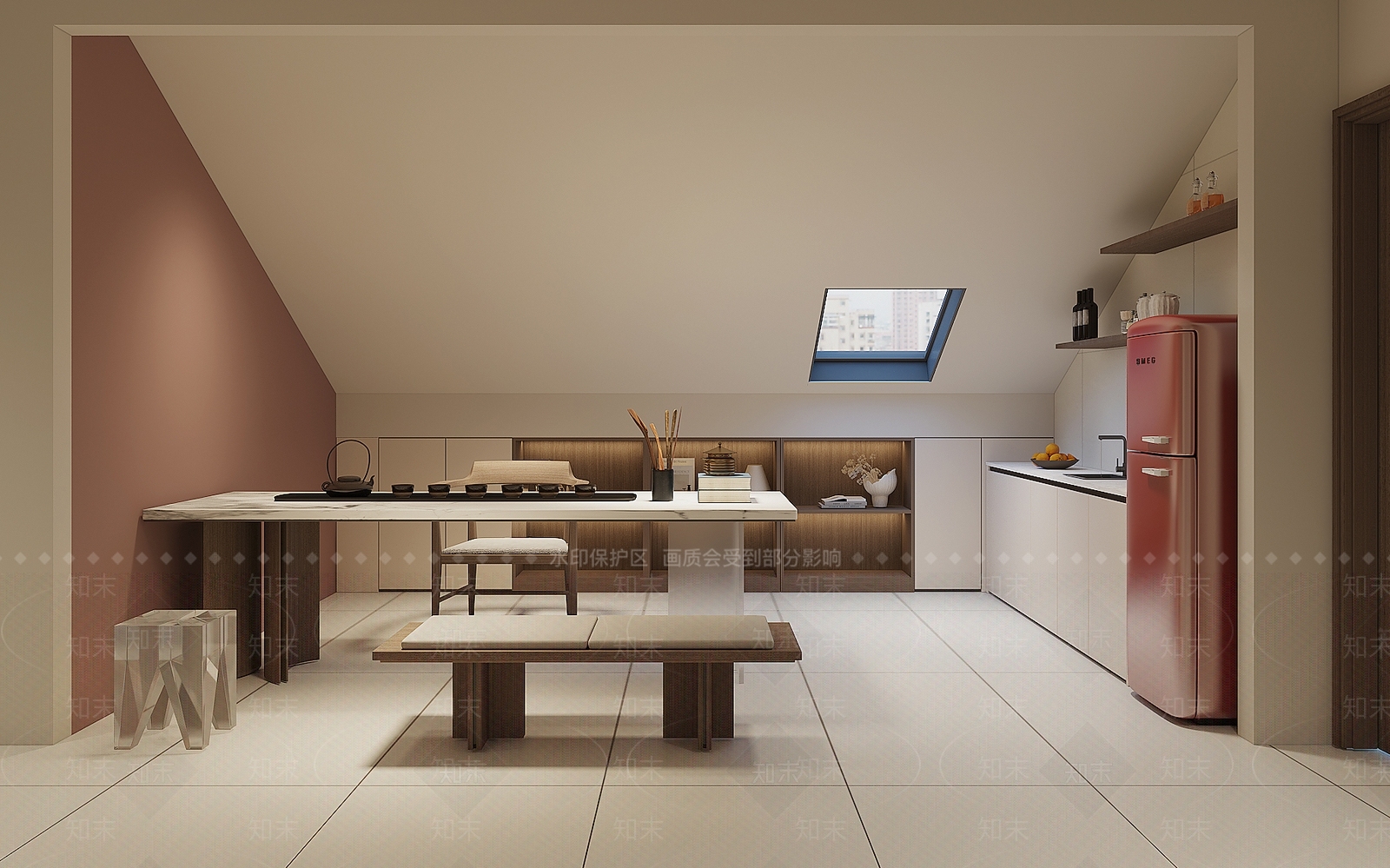 现代极简茶室3D模型下载【ID:1203215524】