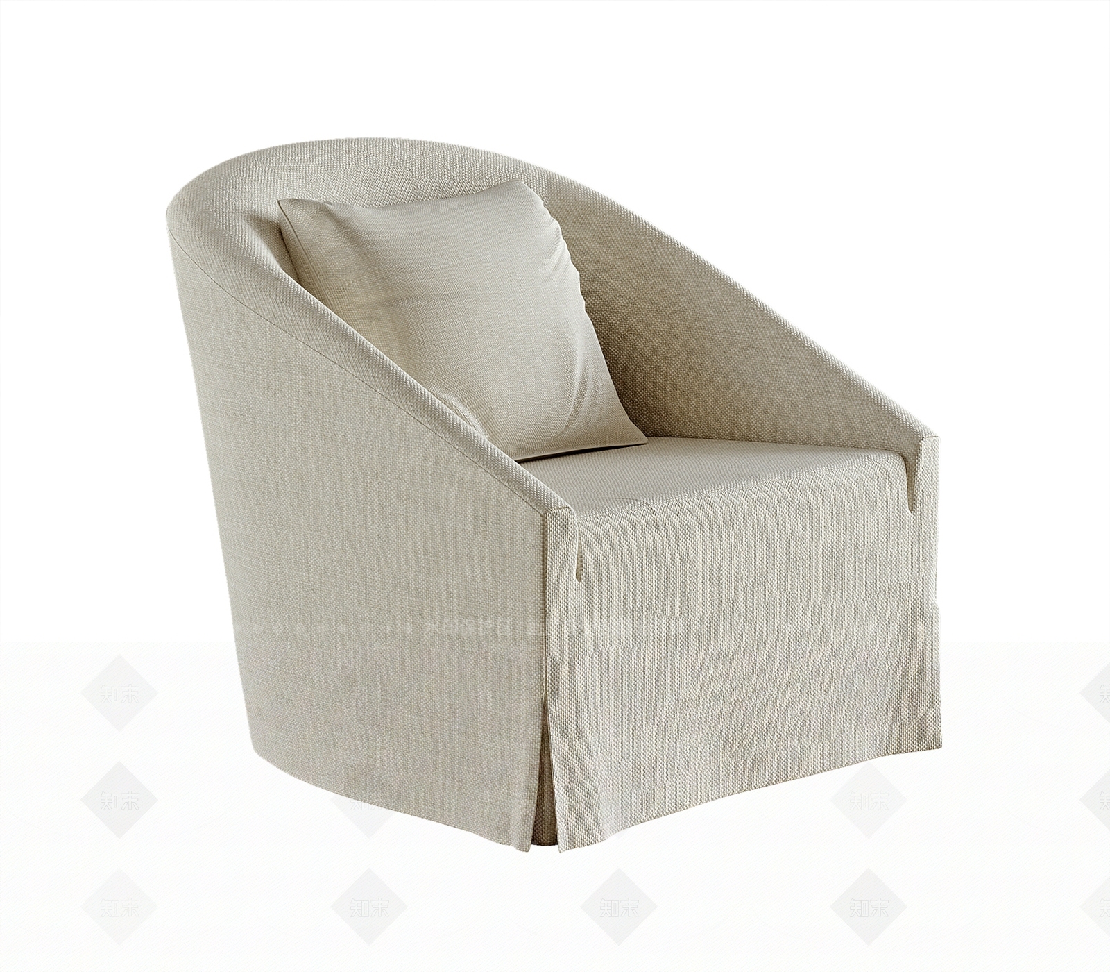 现代单人沙发3D模型下载【ID:1203216267】