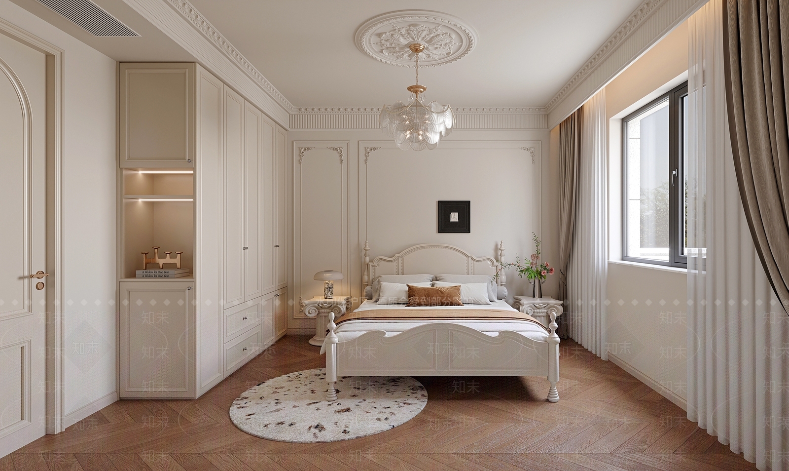 法式美式家居卧室3D模型下载【ID:1203217959】