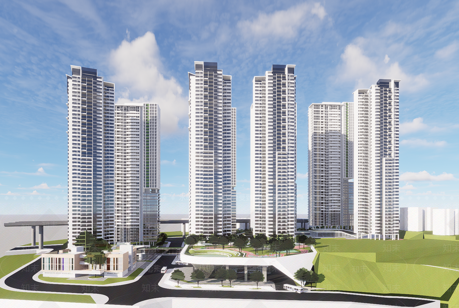 现代高层住宅SU模型下载【ID:1203220799】