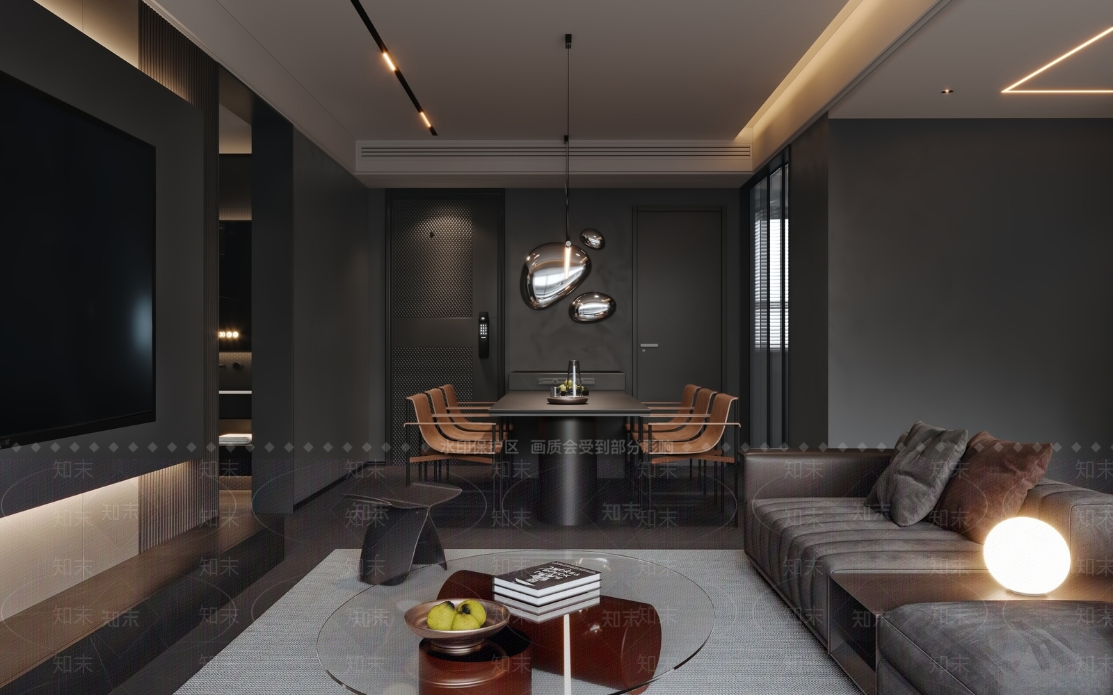 现代客餐厅3D模型下载【ID:1221758166】