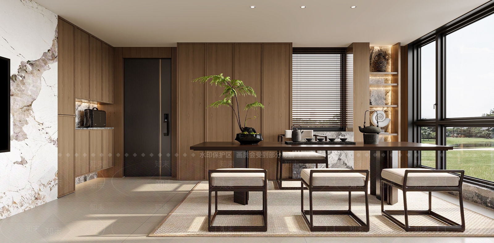 现代茶室3D模型下载【ID:1203223333】