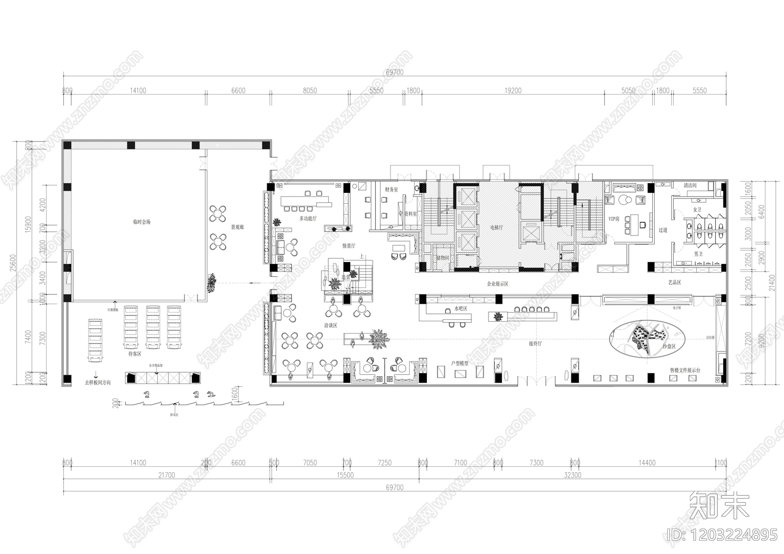 办公大堂cad施工图下载【ID:1203224895】