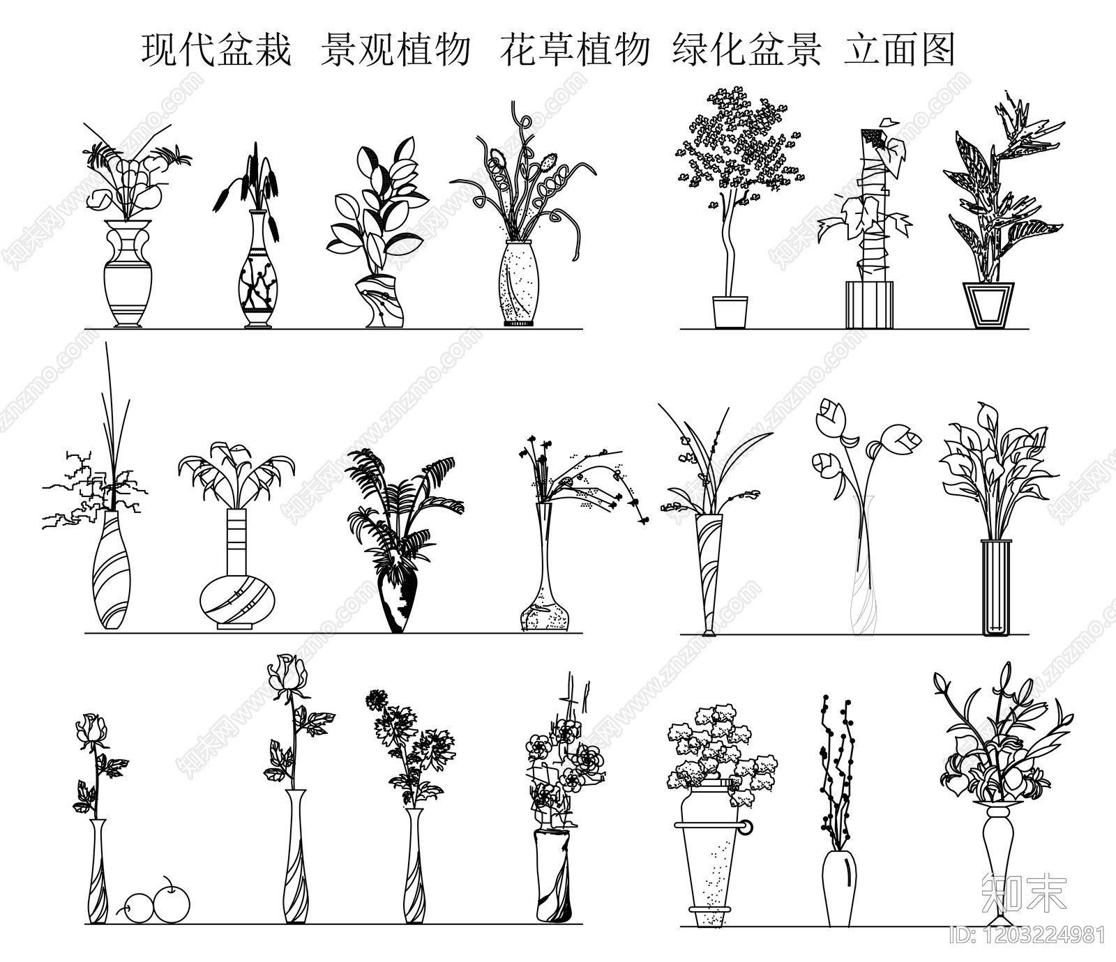 现代绿植施工图下载【ID:1203224981】