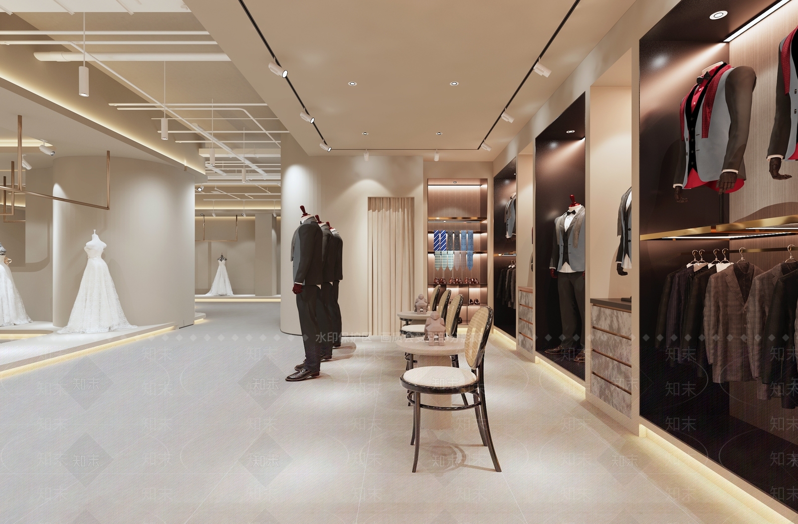 现代侘寂服装店3D模型下载【ID:1203805042】