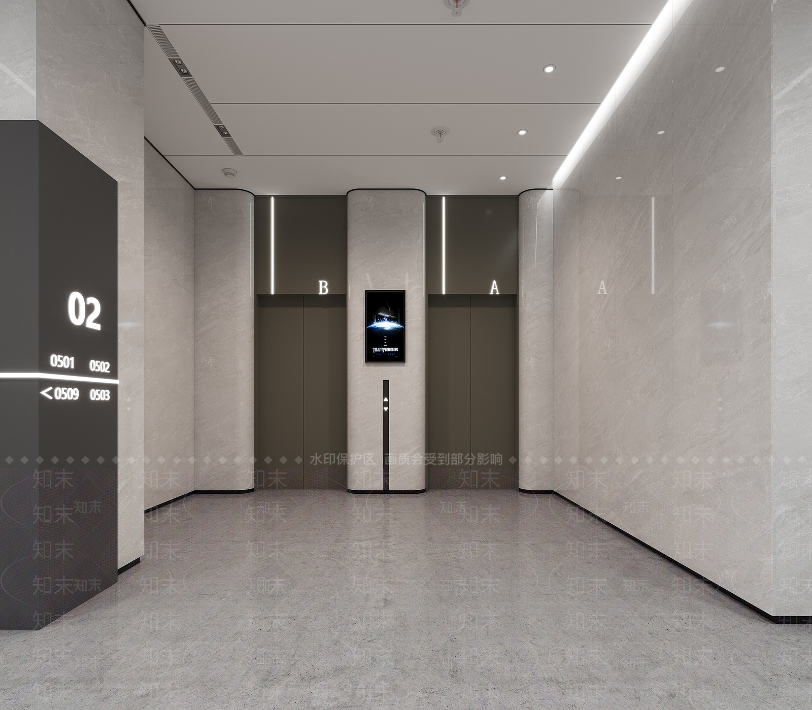 现代轻奢走廊3D模型下载【ID:1203225698】