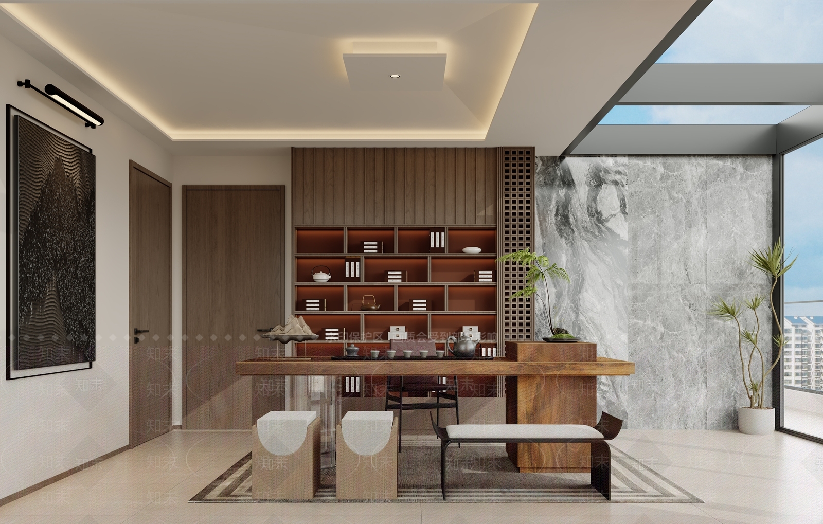 现代茶室3D模型下载【ID:1203228089】