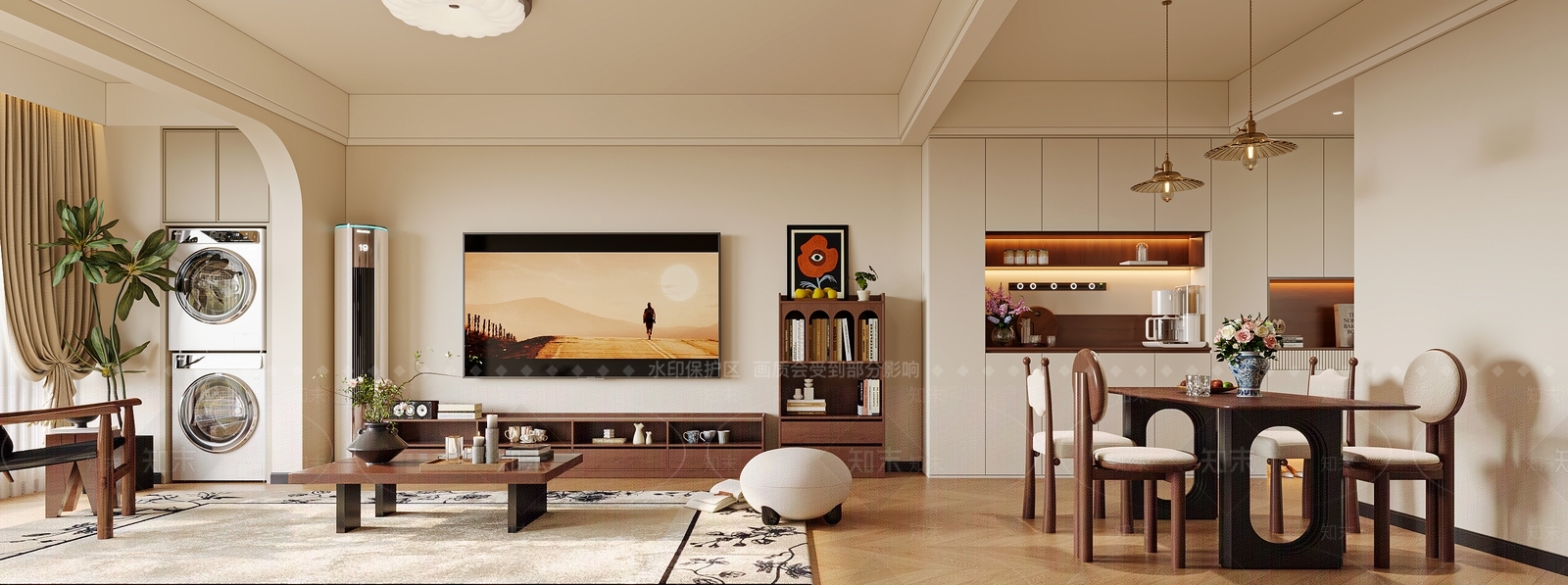 中古奶油客餐厅3D模型下载【ID:1203228468】