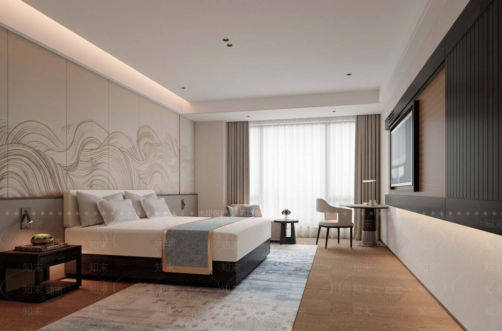 现代酒店客房3D模型下载【ID:1203231271】