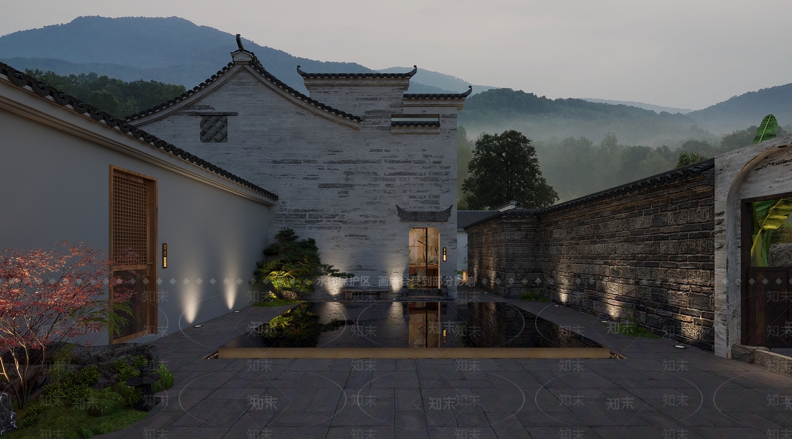 新中式中式庭院3D模型下载【ID:1203231380】