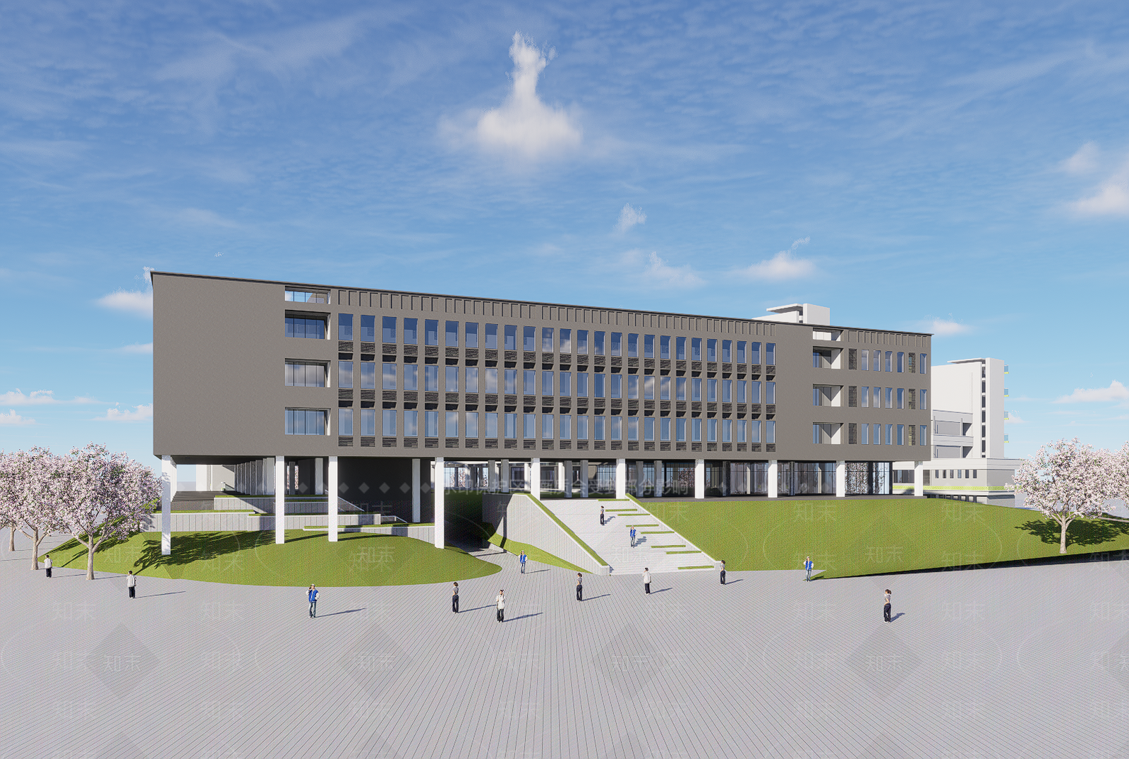 现代大学教学楼SU模型下载【ID:1203231503】