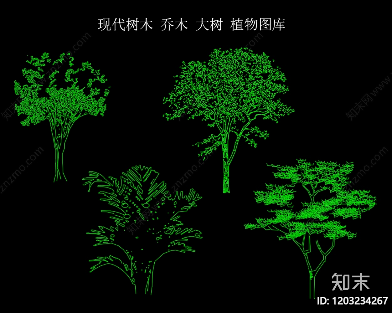 现代绿植cad施工图下载【ID:1203234267】