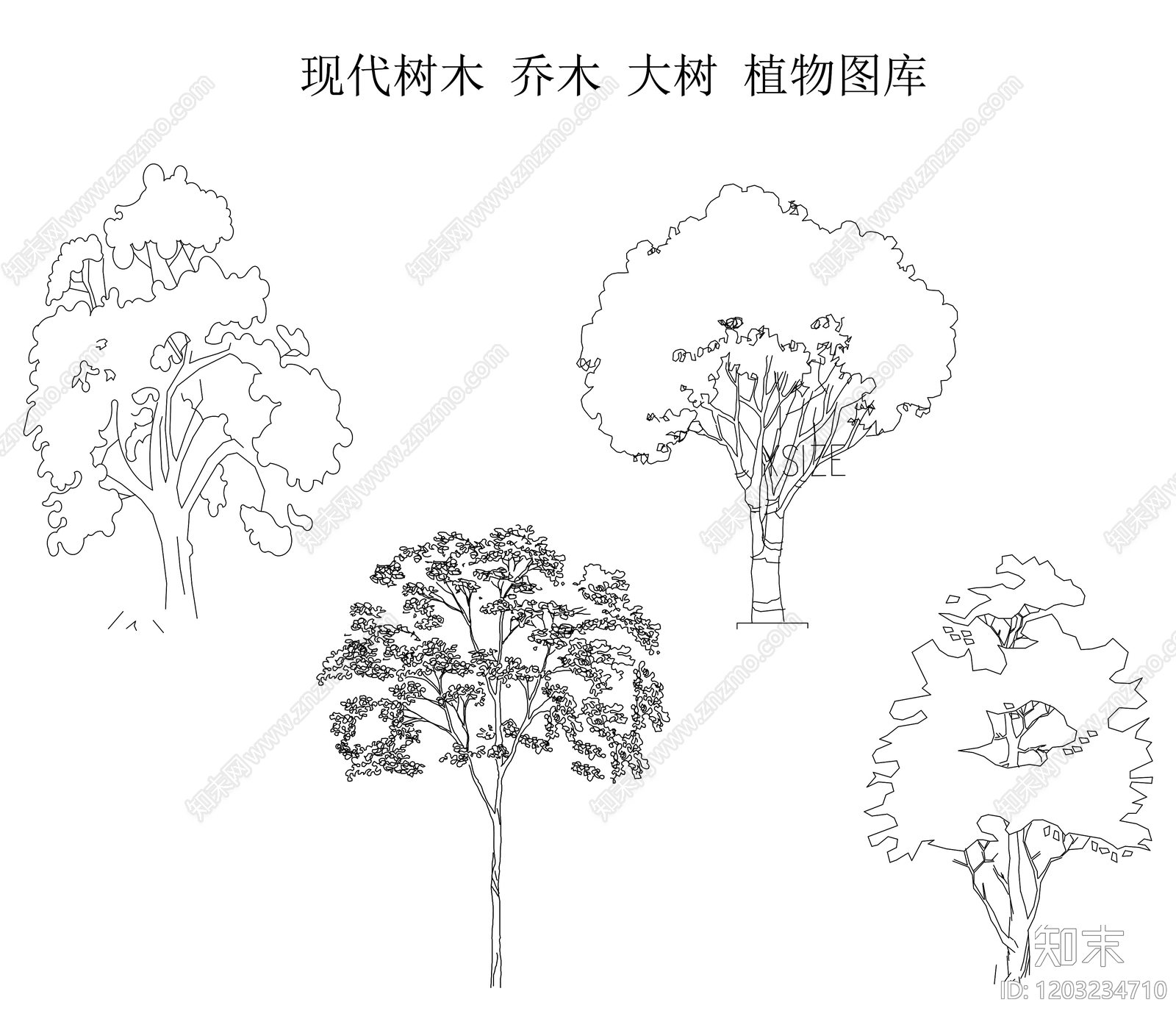 现代绿植施工图下载【ID:1203234710】