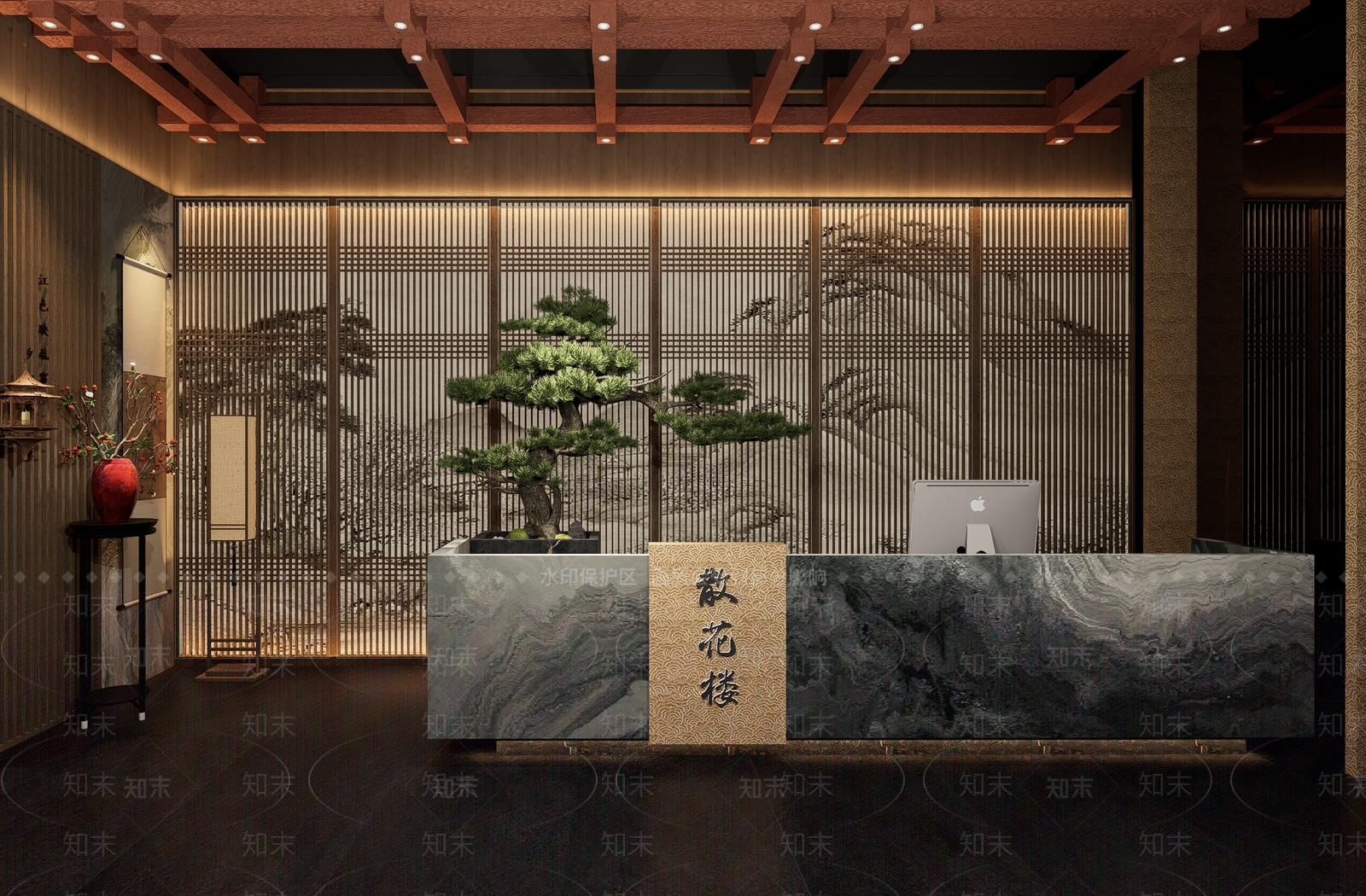 新中式中古中餐厅SU模型下载【ID:1203235262】