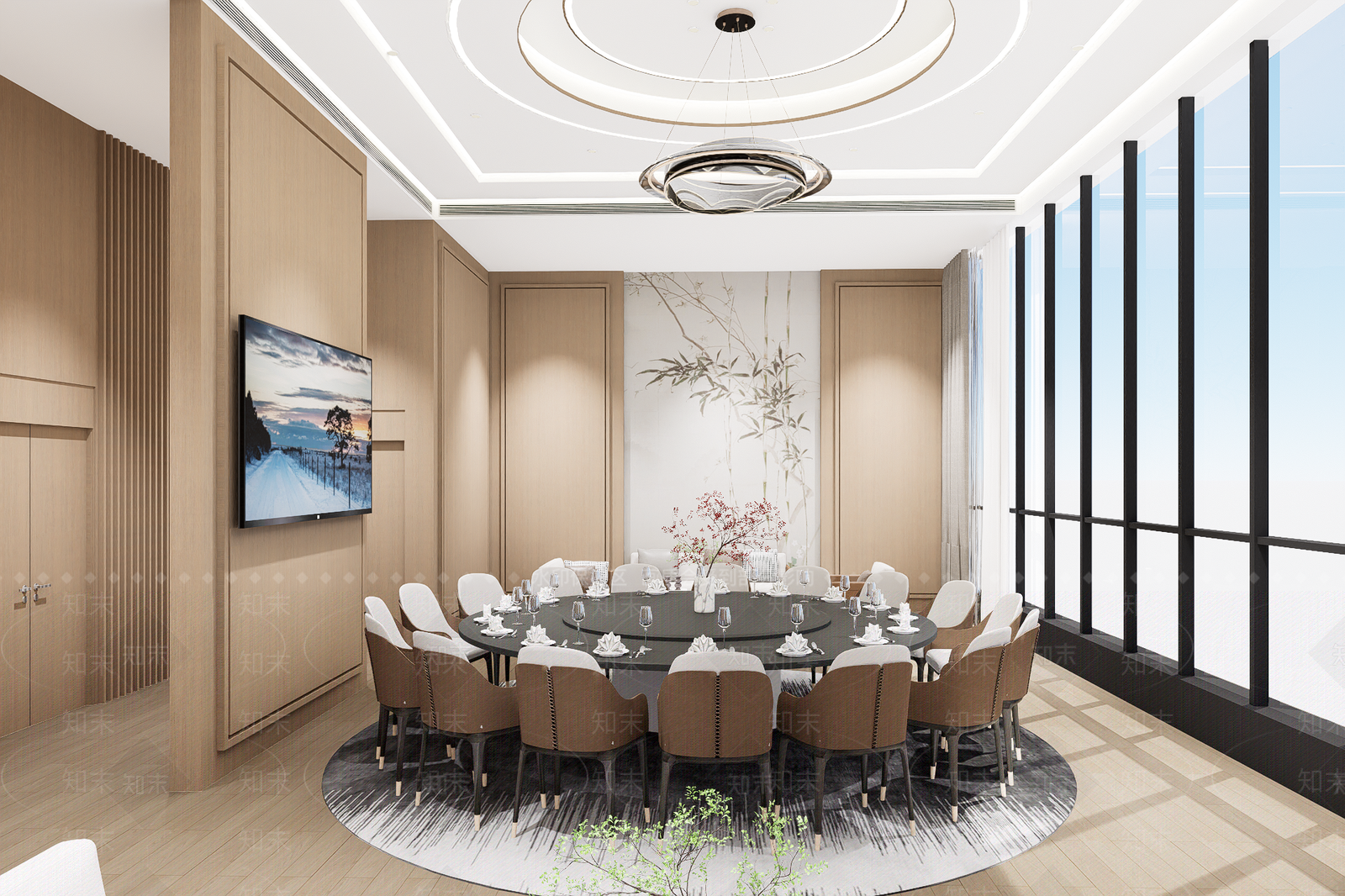 新中式中式包厢SU模型下载【ID:1203235796】