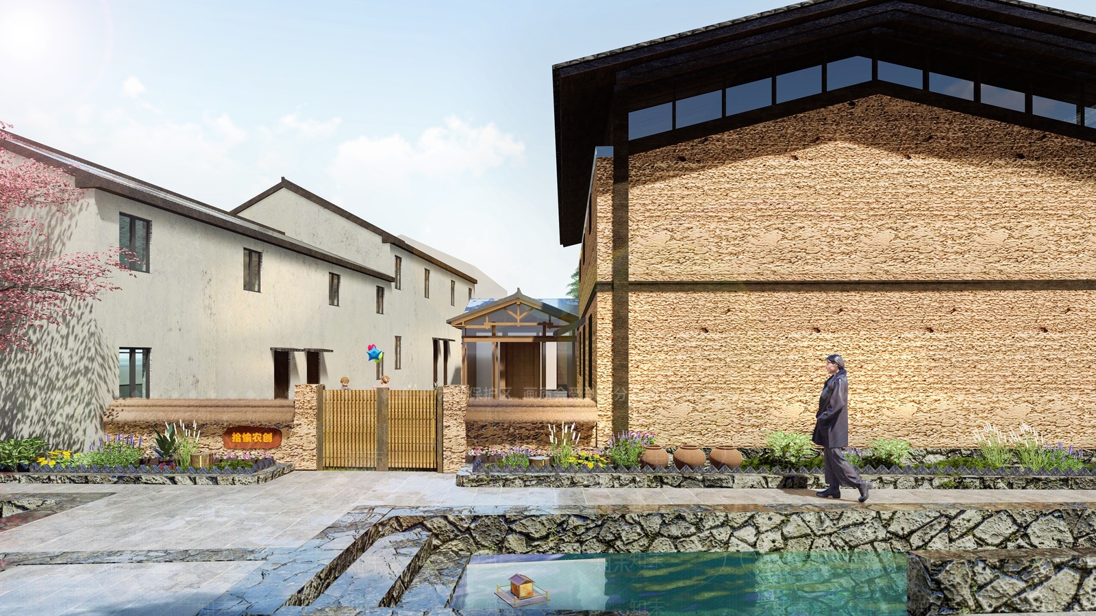新中式古建筑SU模型下载【ID:1203236141】