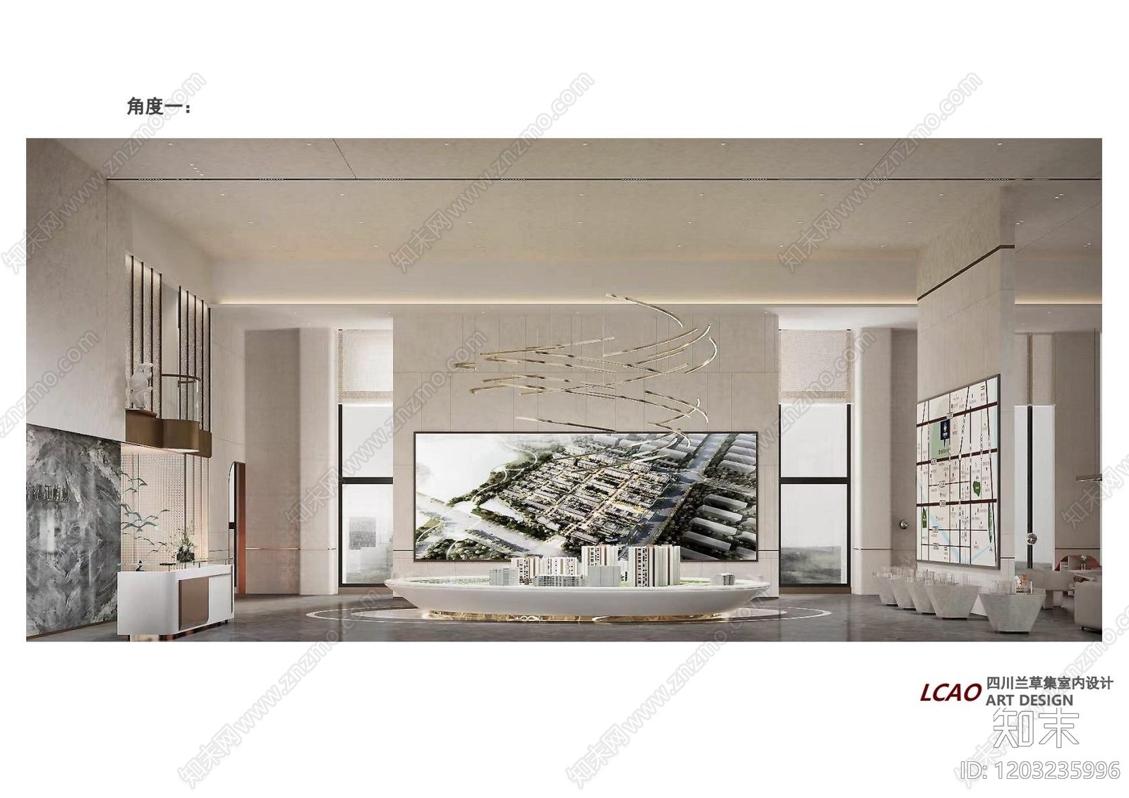 现代售楼处cad施工图下载【ID:1203235996】