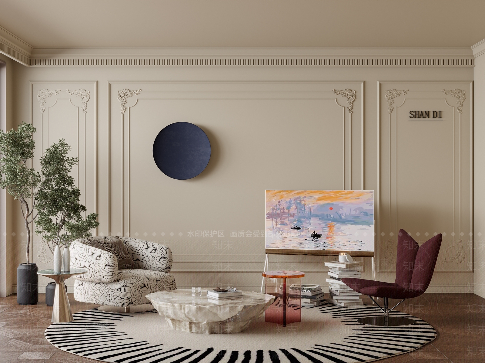 法式休闲椅3D模型下载【ID:1203237438】