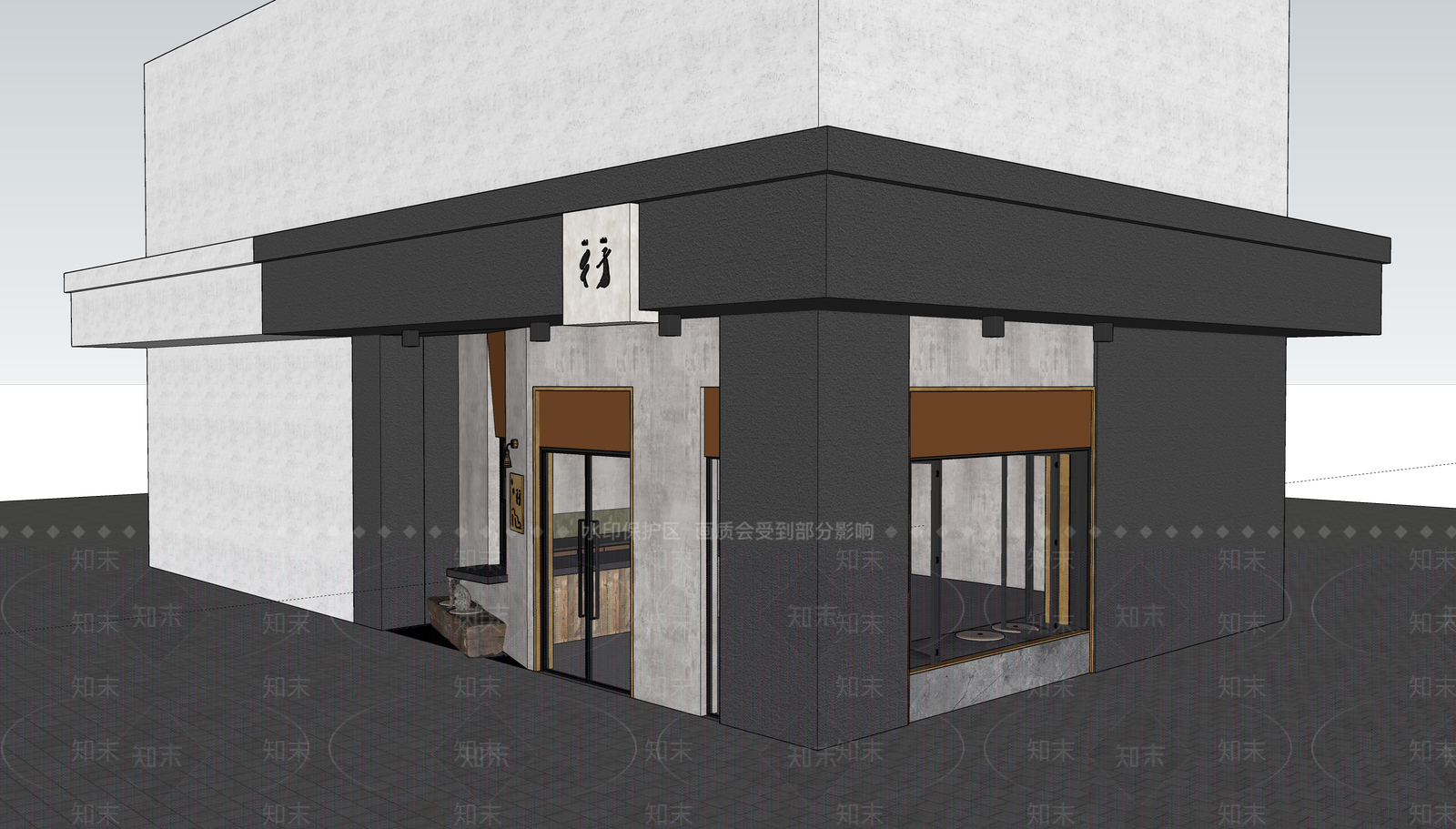 侘寂中古咖啡厅SU模型下载【ID:1203239450】