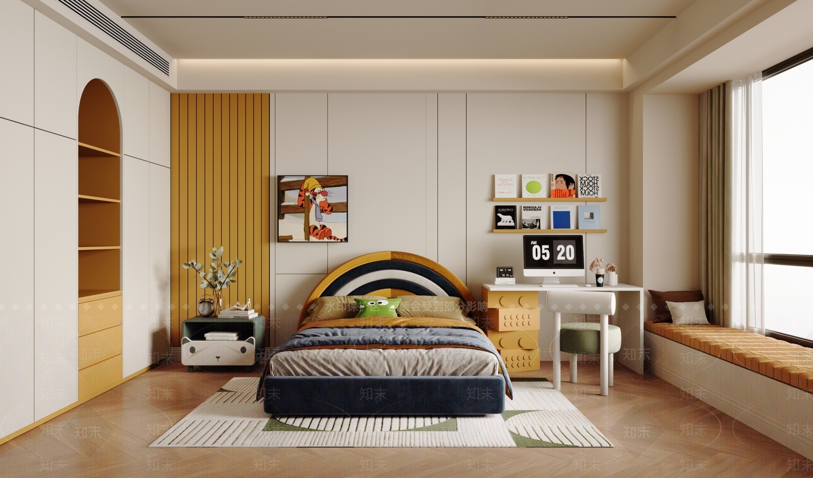 现代通用儿童房3D模型下载【ID:1203407912】
