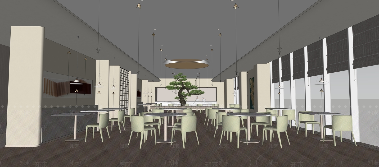 现代自助餐厅SU模型下载【ID:1203240575】