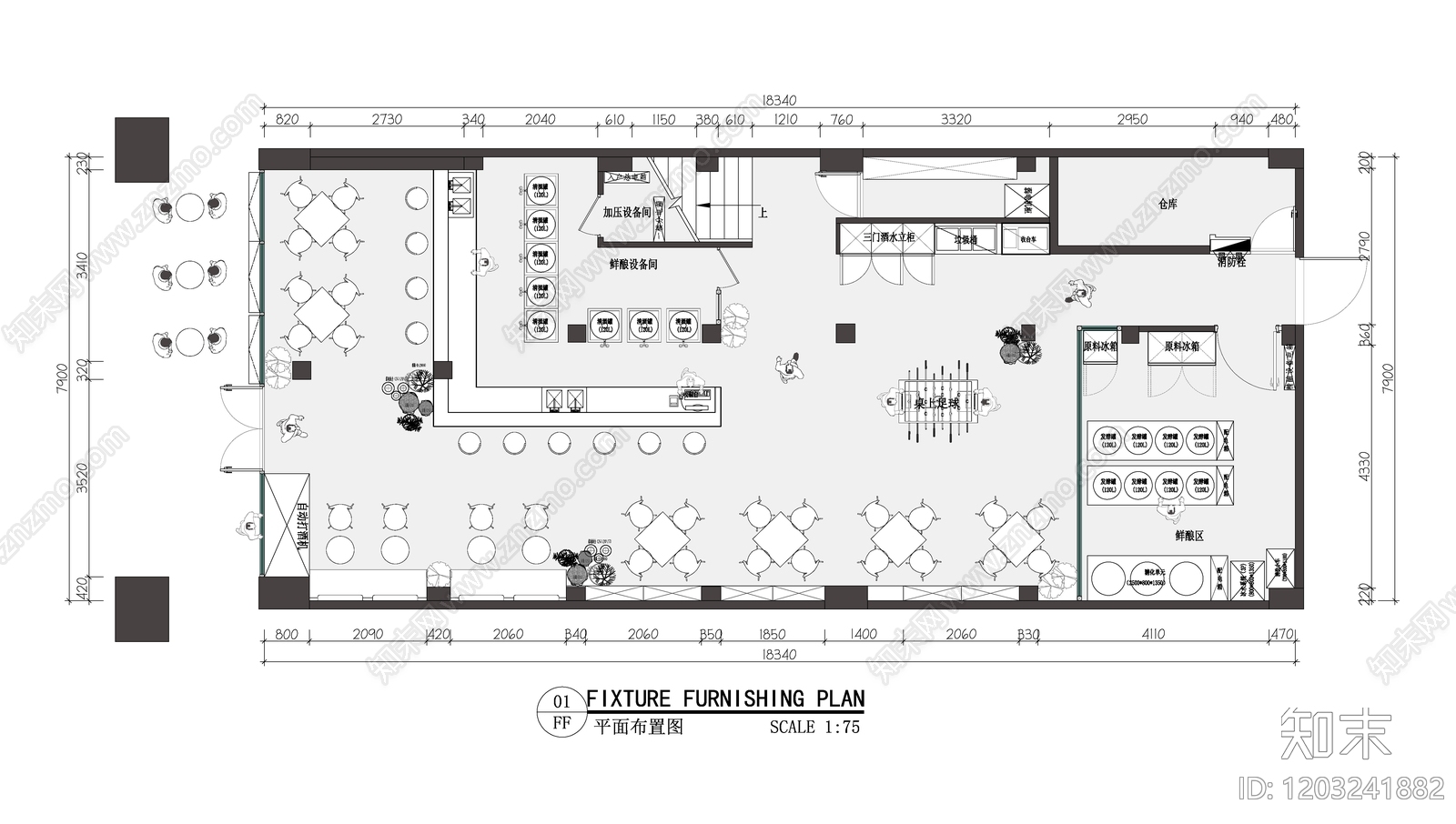 现代酒吧施工图下载【ID:1203241882】