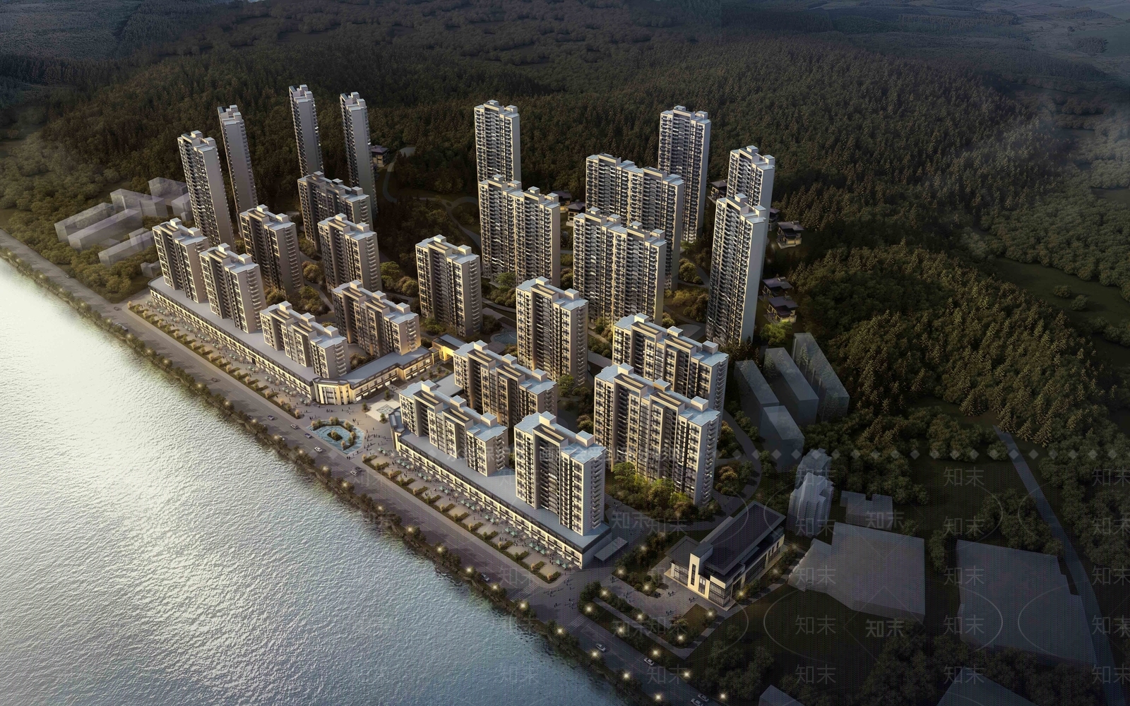 现代小区建筑SU模型下载【ID:1203244920】