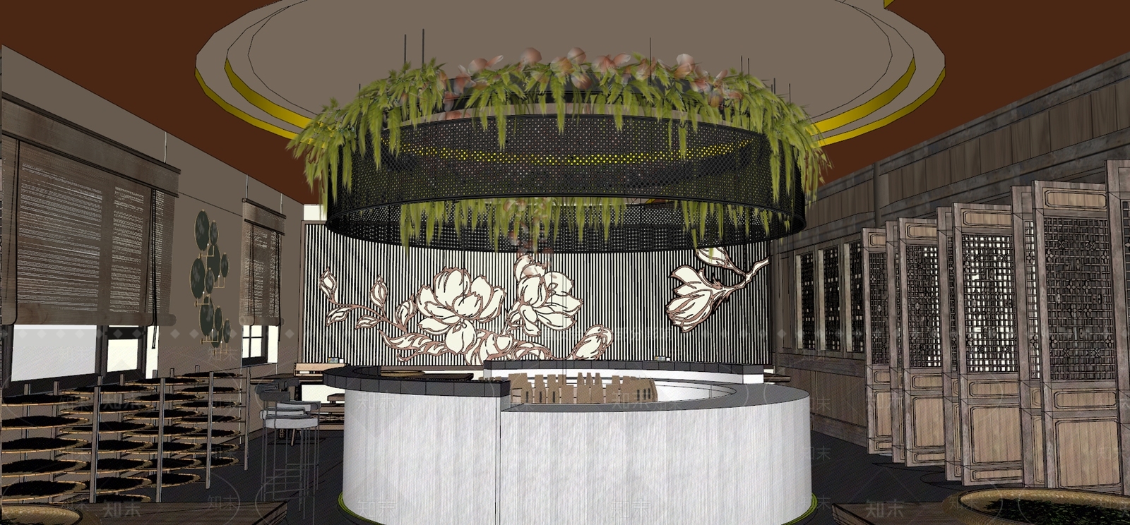 新中式中式手工坊SU模型下载【ID:1203246871】