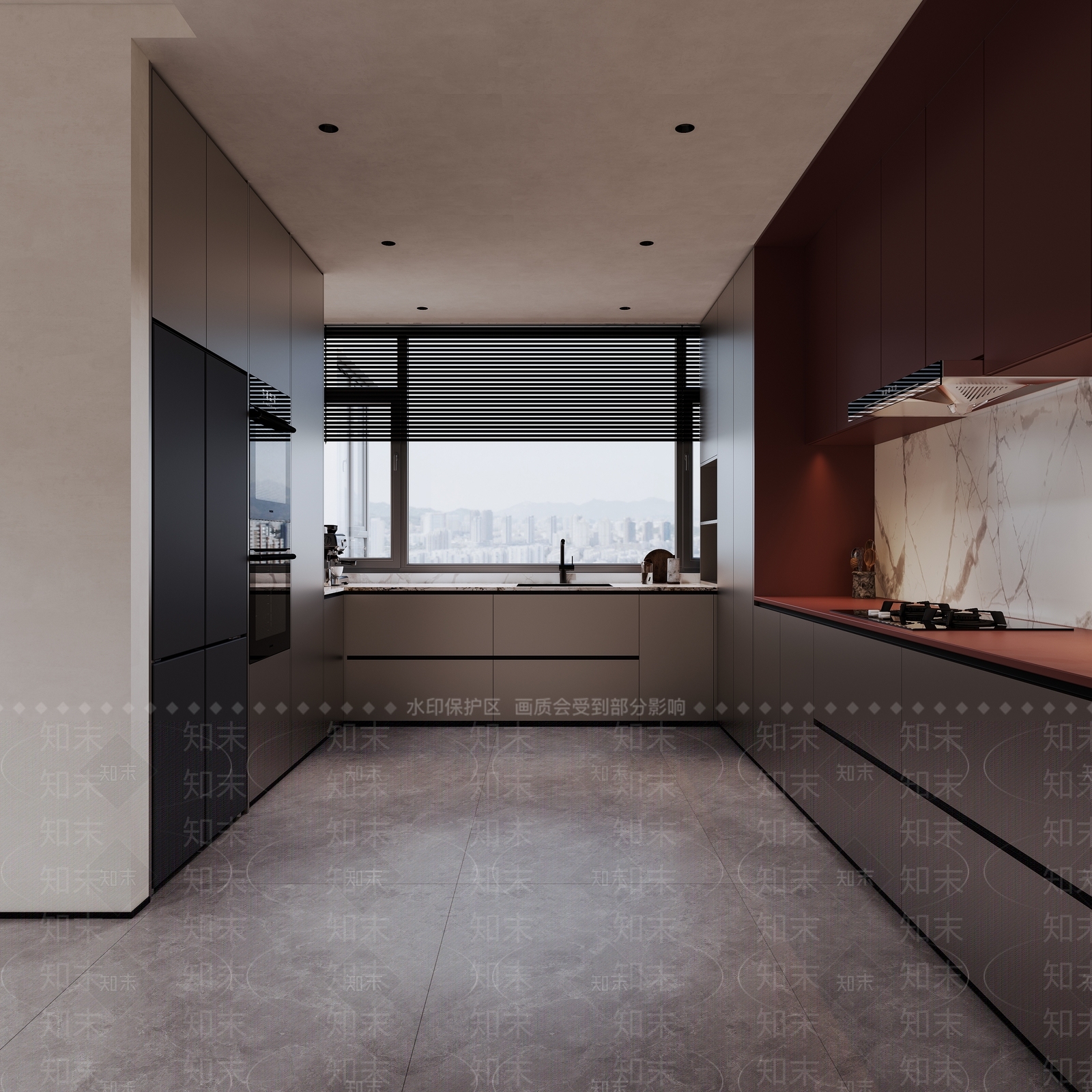 现代开放式厨房3D模型下载【ID:1203248360】