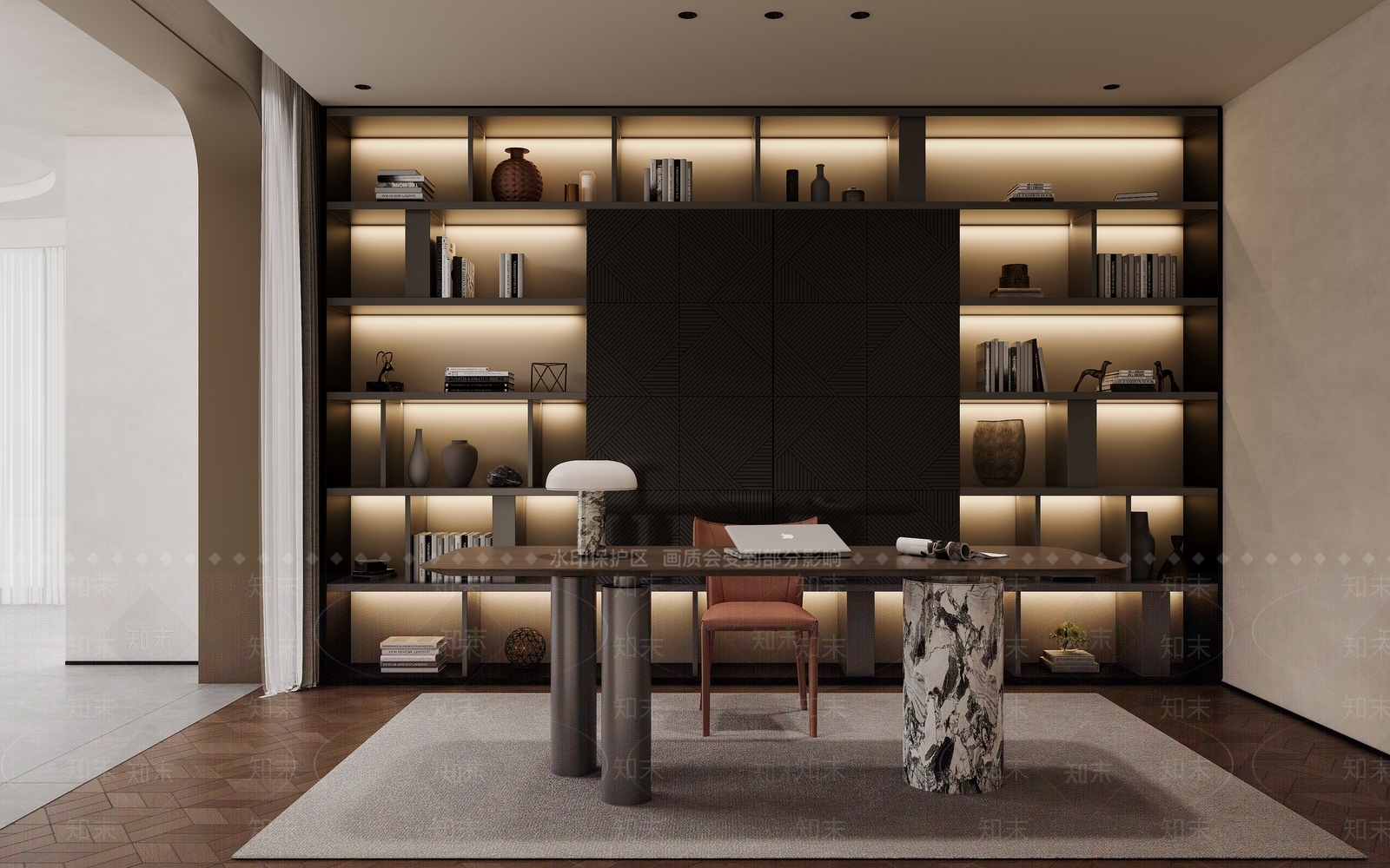 现代书房3D模型下载【ID:1203248978】