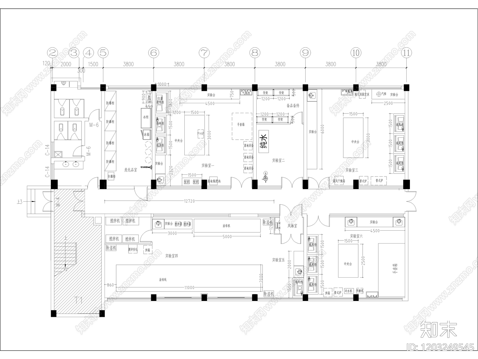 现代实验室cad施工图下载【ID:1203249545】