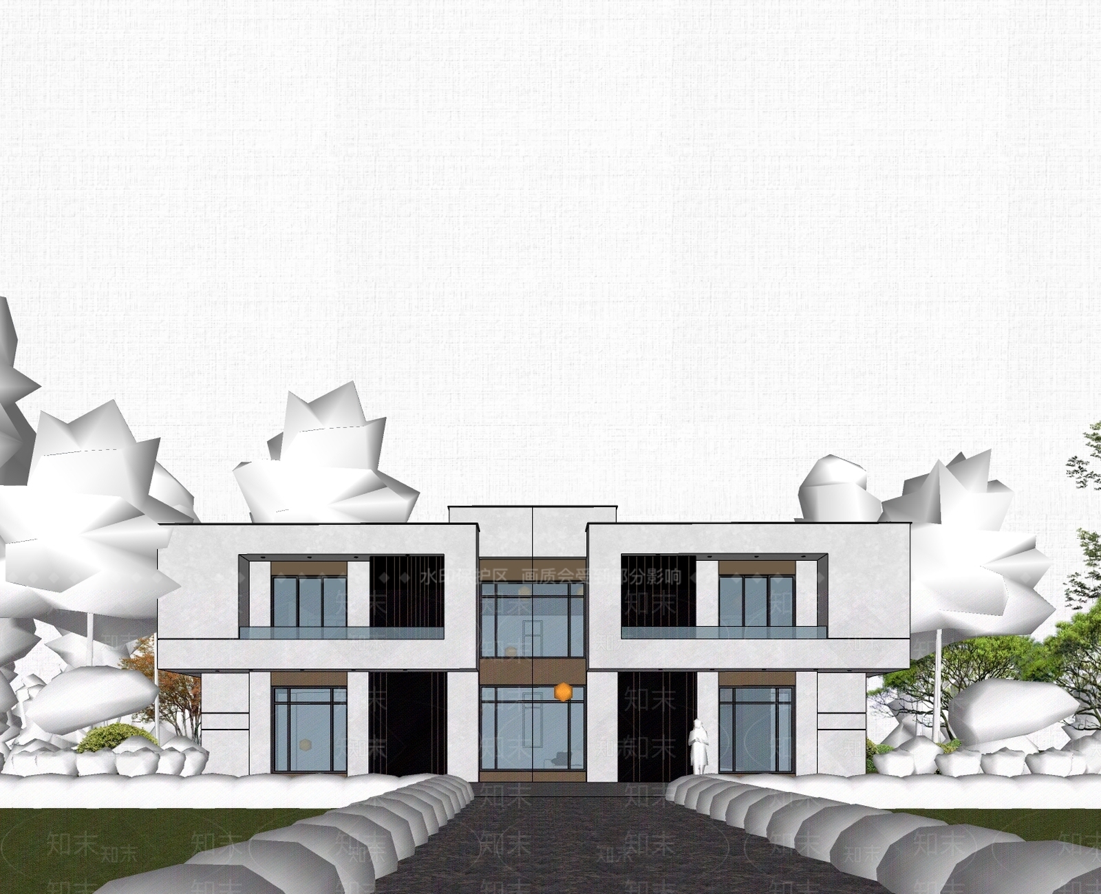 现代民宿建筑SU模型下载【ID:1203253603】