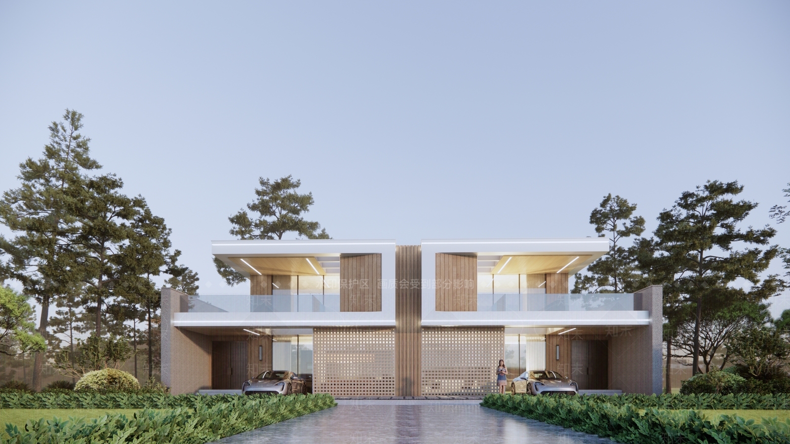 现代民宿建筑SU模型下载【ID:1203253858】