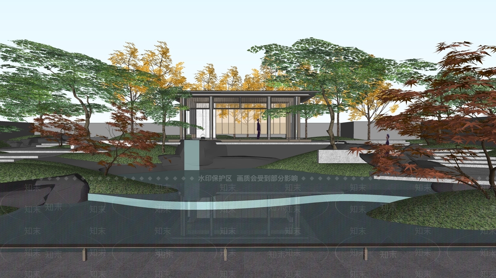 现代新中式廊架SU模型下载【ID:1203255973】