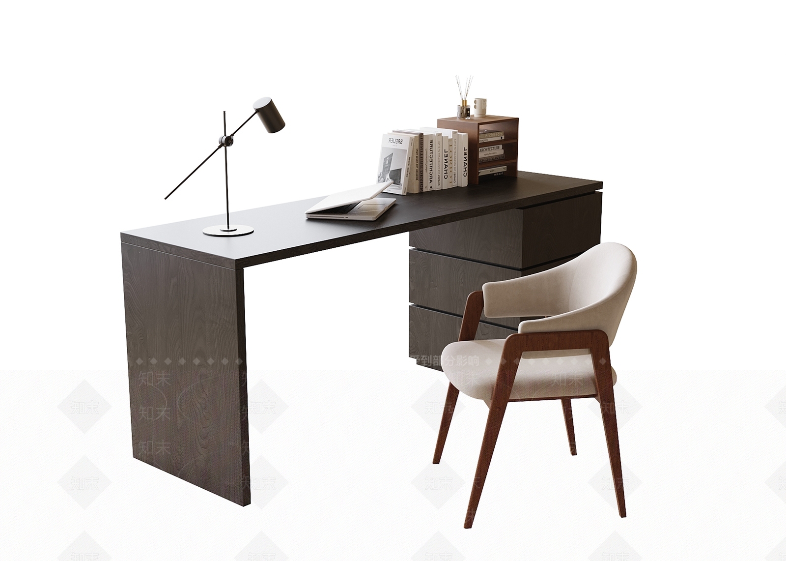 现代书桌椅3D模型下载【ID:1203257690】