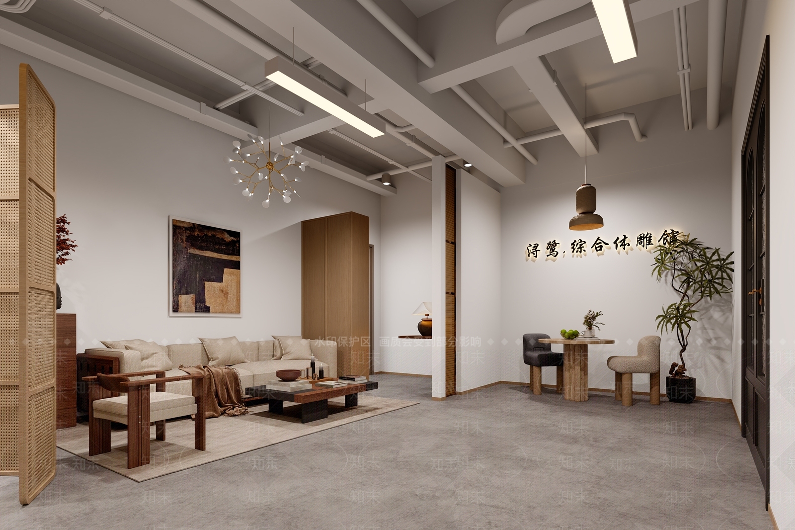 现代中古瑜伽室3D模型下载【ID:1203342043】