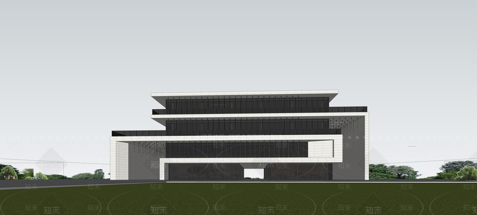 现代简约社区服务中心SU模型下载【ID:1203266149】