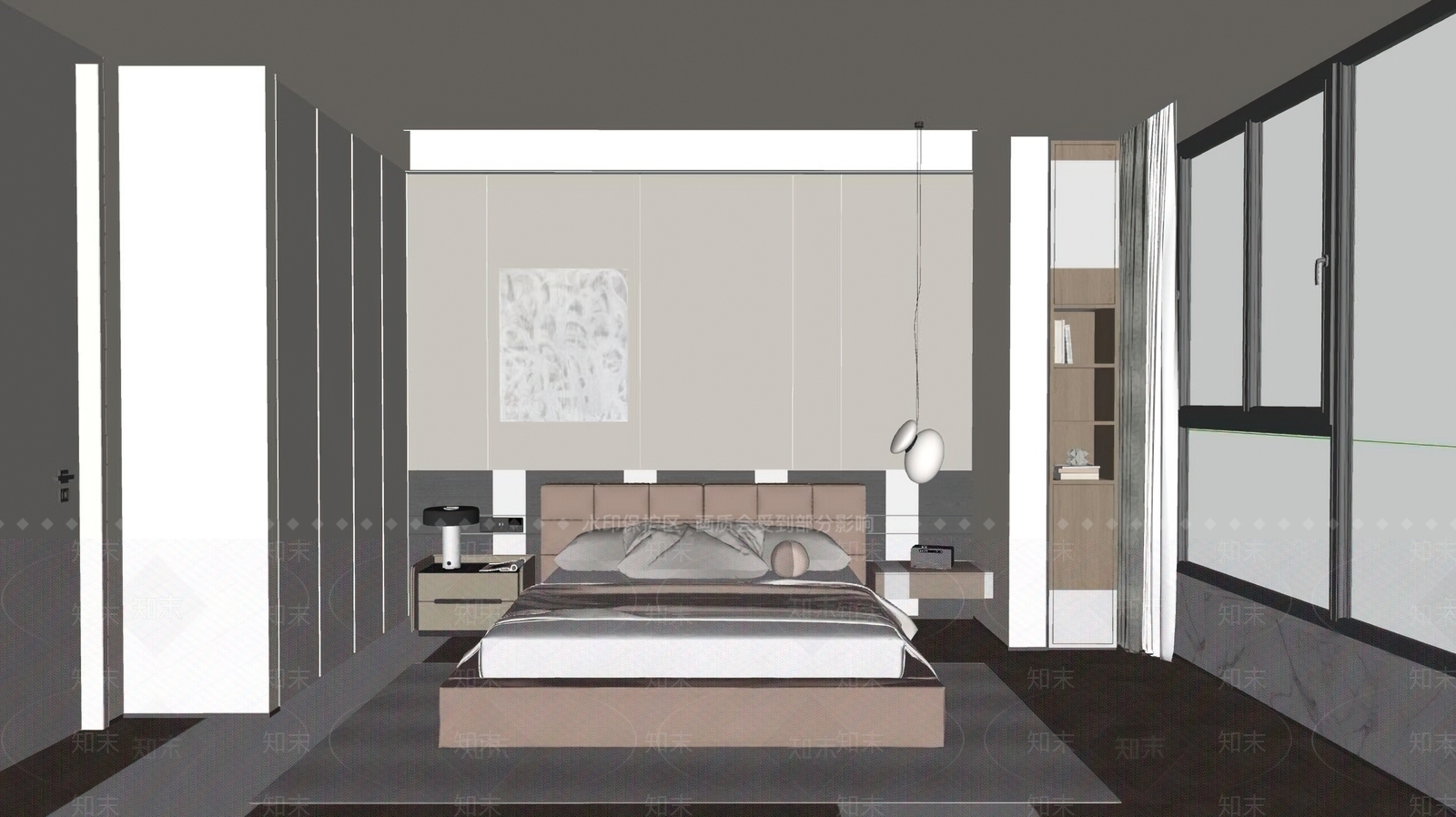 现代家居卧室SU模型下载【ID:1203268225】