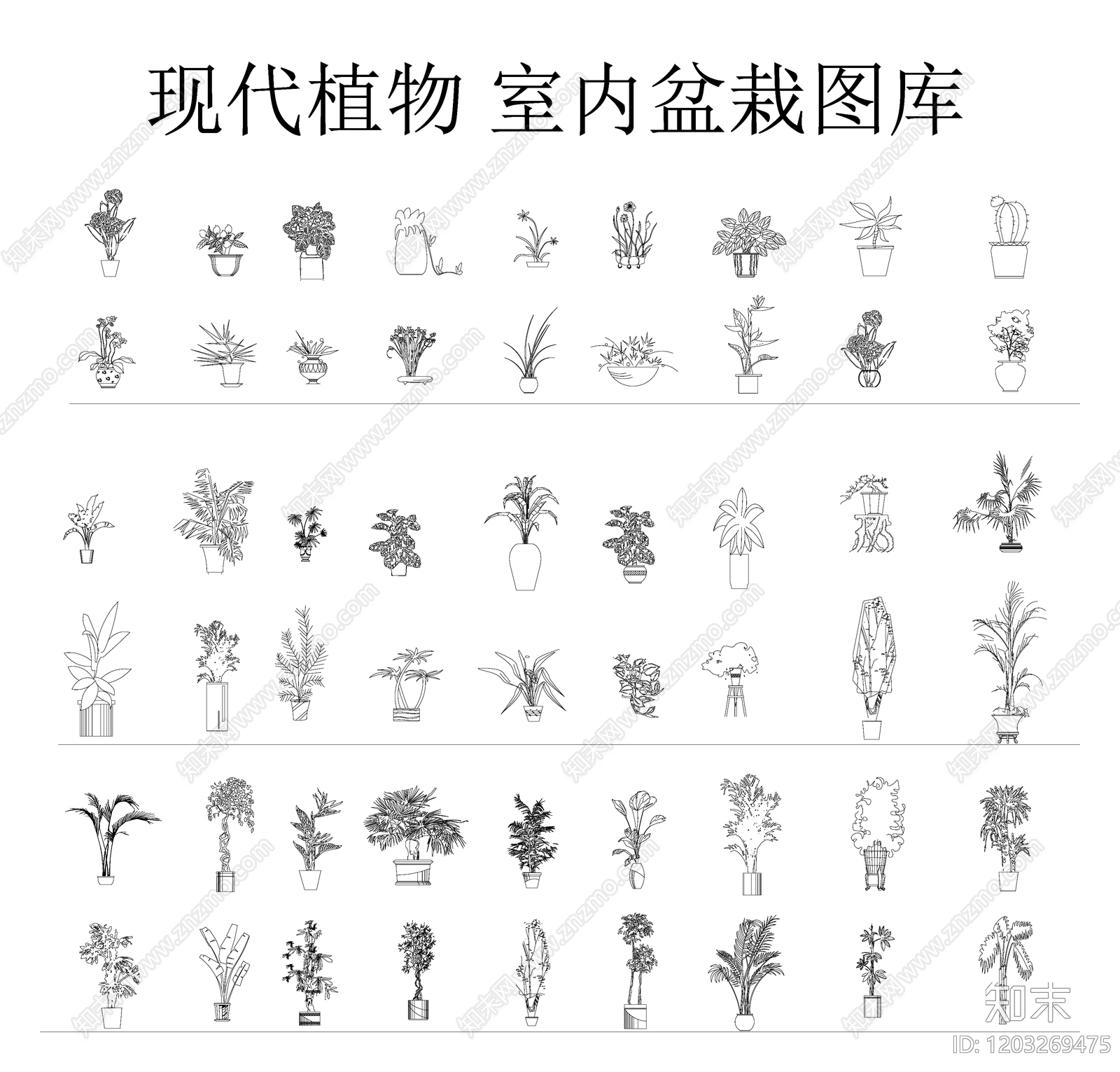 现代绿植施工图下载【ID:1203269475】