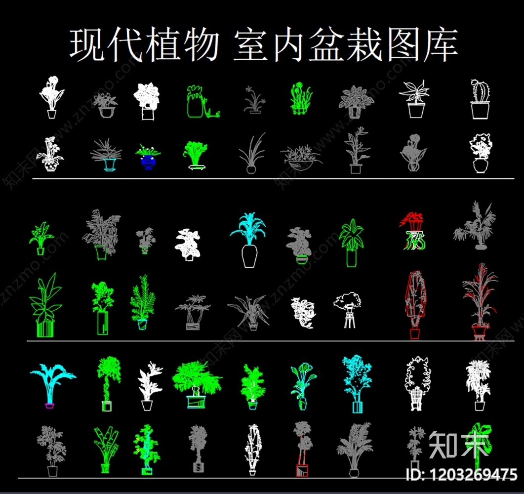 现代绿植cad施工图下载【ID:1203269475】