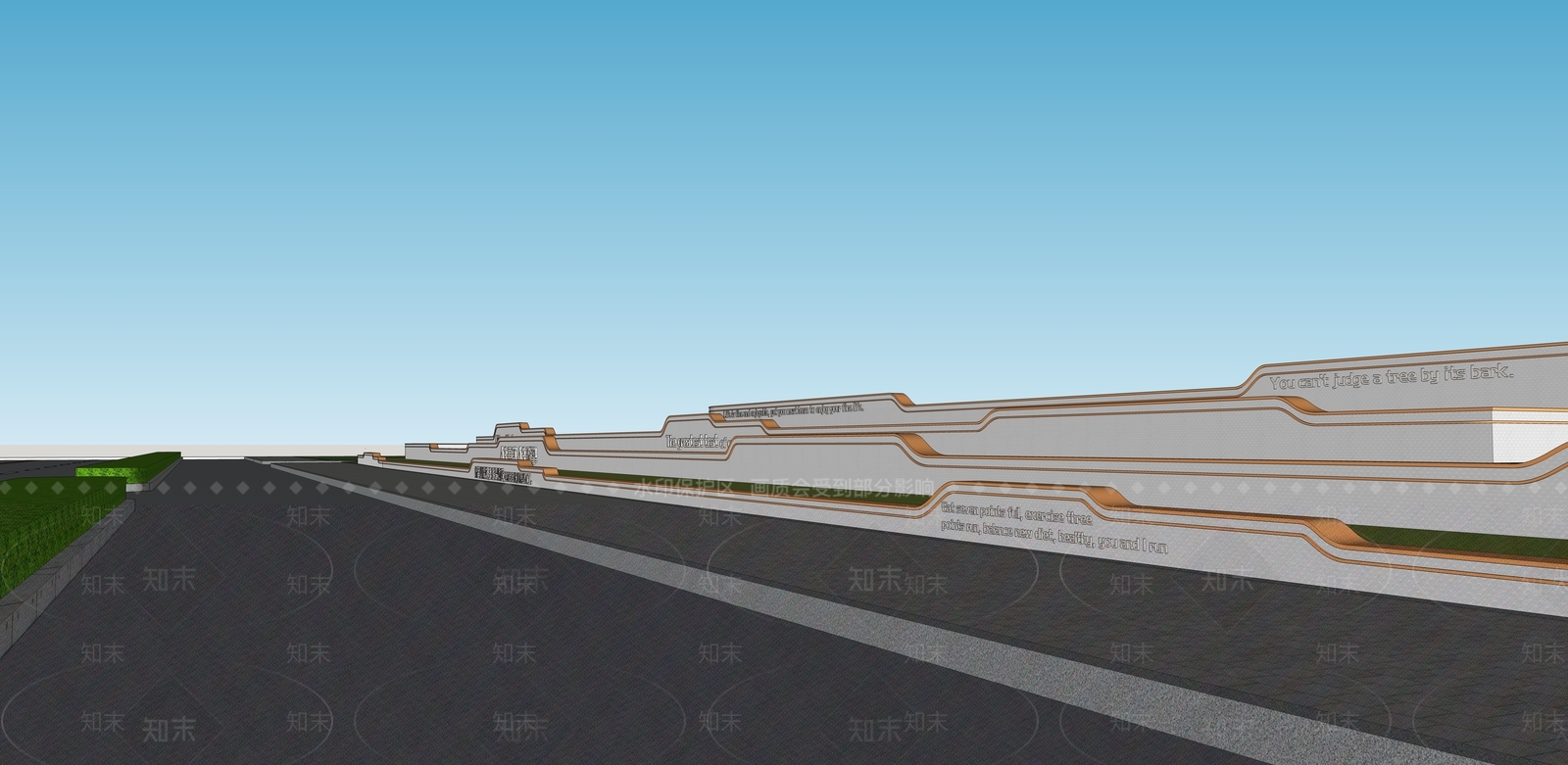 现代景墙SU模型下载【ID:1203274977】