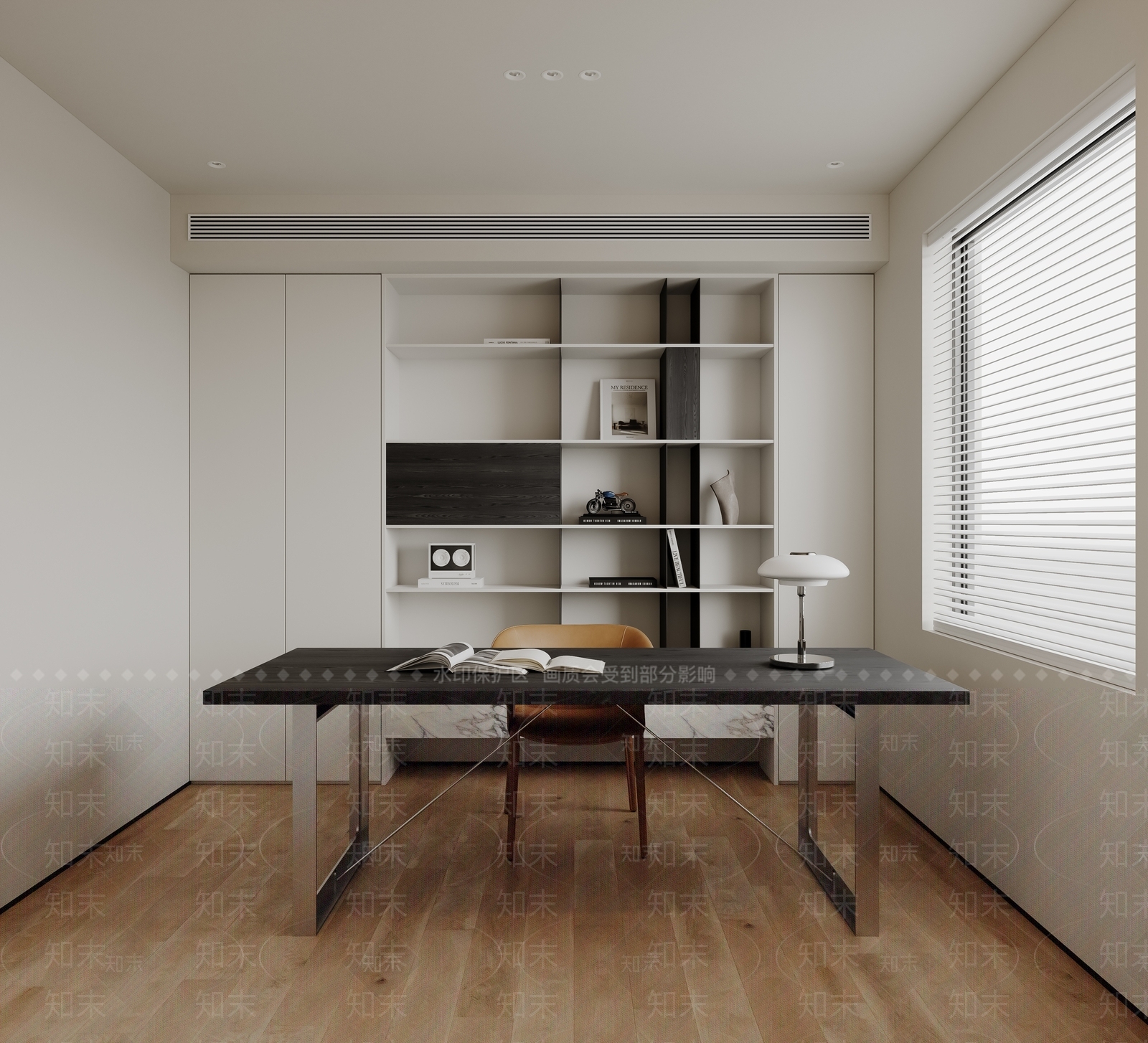 现代极简书房3D模型下载【ID:1203275634】