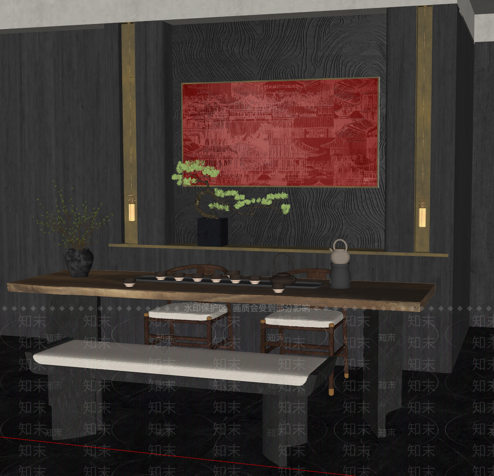 中式新中式其他桌子SU模型下载【ID:1203277445】