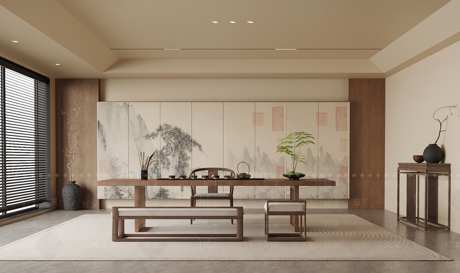 中古茶室SU模型下载【ID:1203278484】