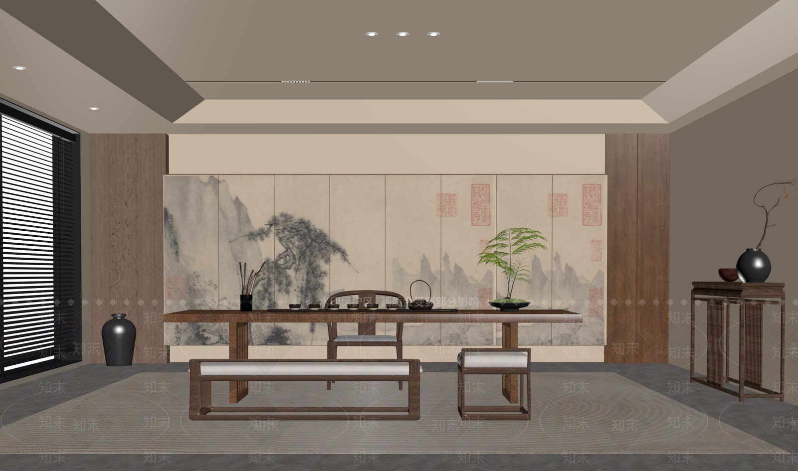 中古茶室SU模型下载【ID:1203278484】