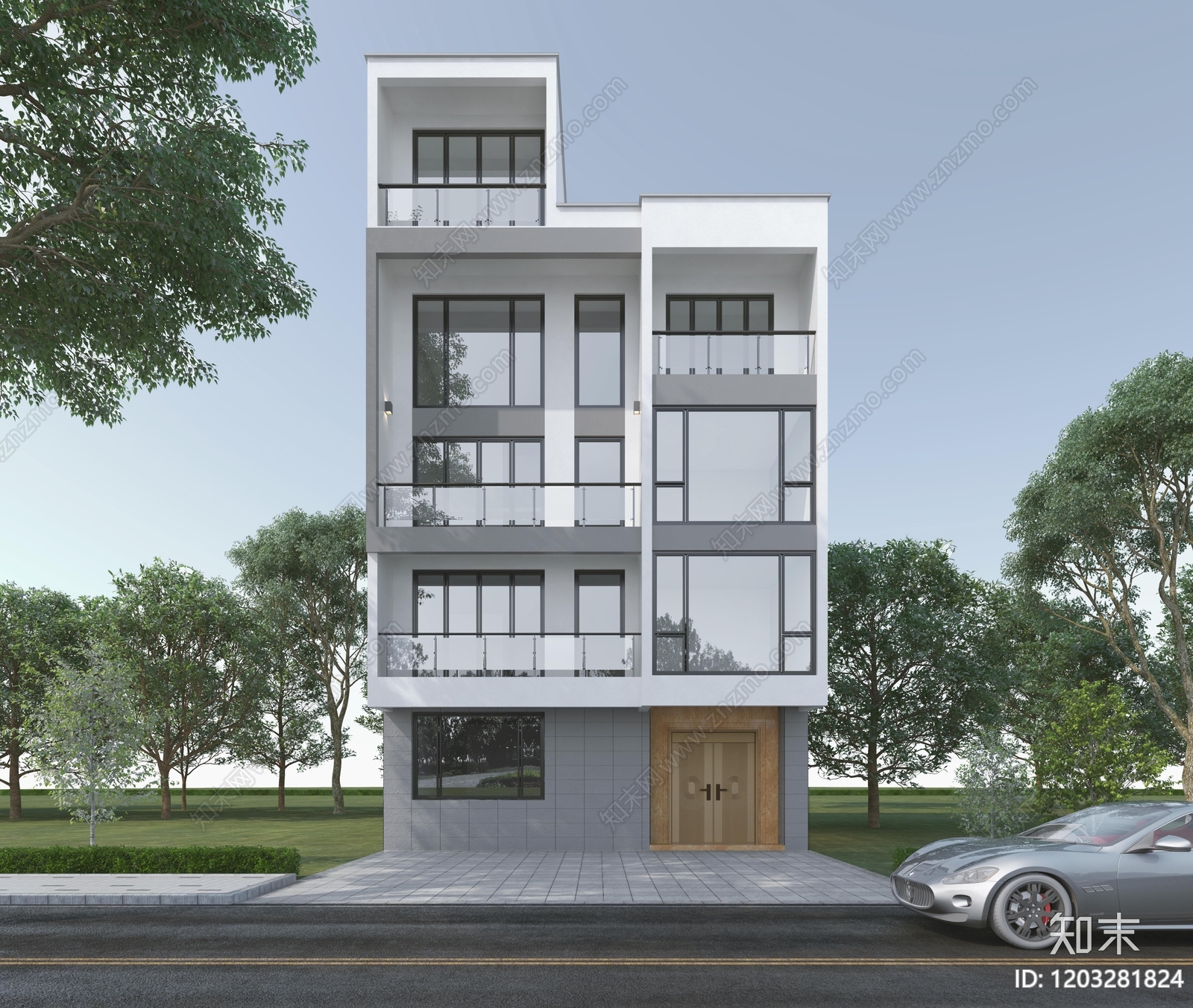 现代别墅建筑施工图下载【ID:1203281824】